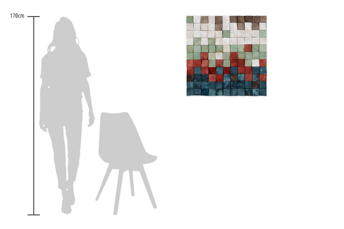 HOLZBILD Blau 75/75 cm - Blau, Holz (7/75cm) - KUNSTLOFT