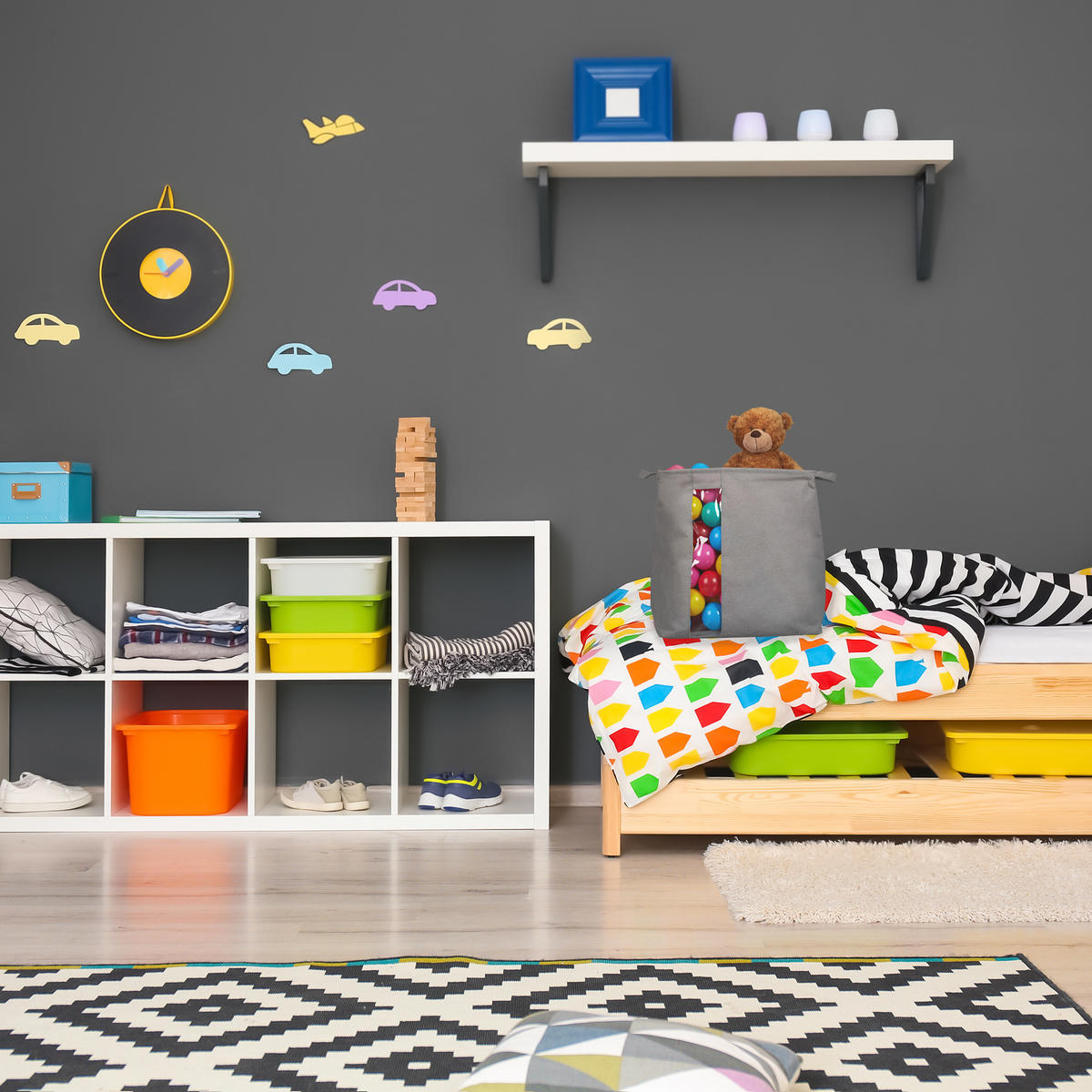 AUFBEWAHRUNGSKORB - Grau, Kunststoff/Textil (40/39/33cm) - Relaxdays