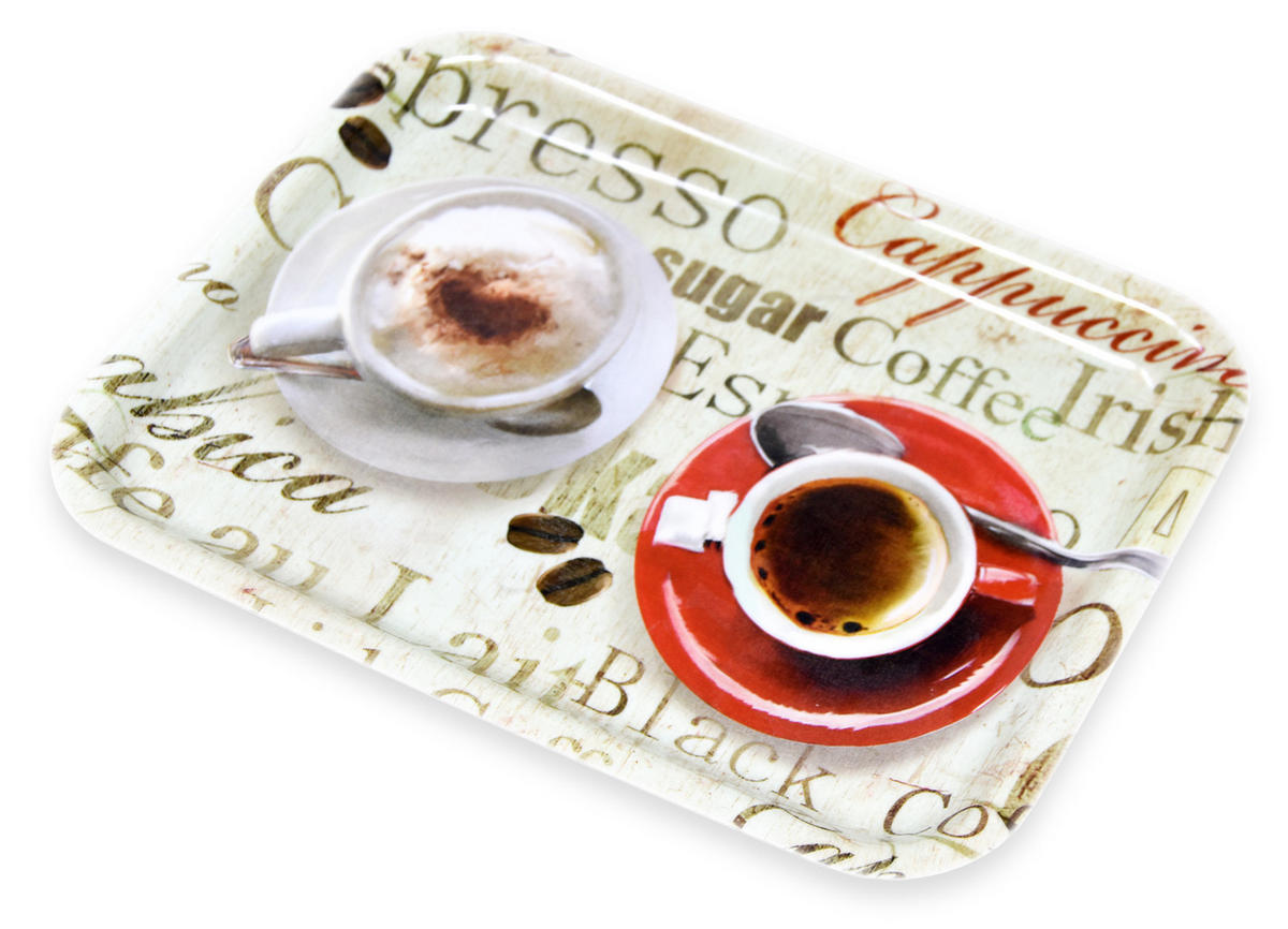 TABLETT Espresso, rechteckige Melamin Serviertablett 31x23 cm - Braun, Kunststoff (23/2/31cm) - Lashuma