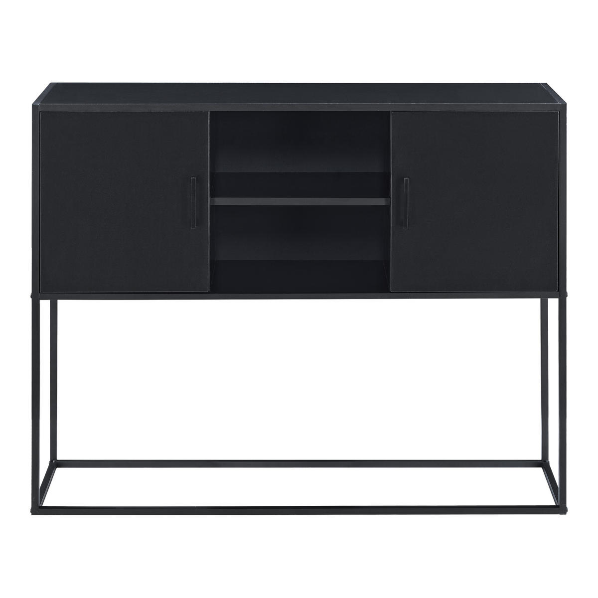 SIDEBOARD Motala - Schwarz, Holzwerkstoff/Metall (108.5/90/30cm) - [en.casa]