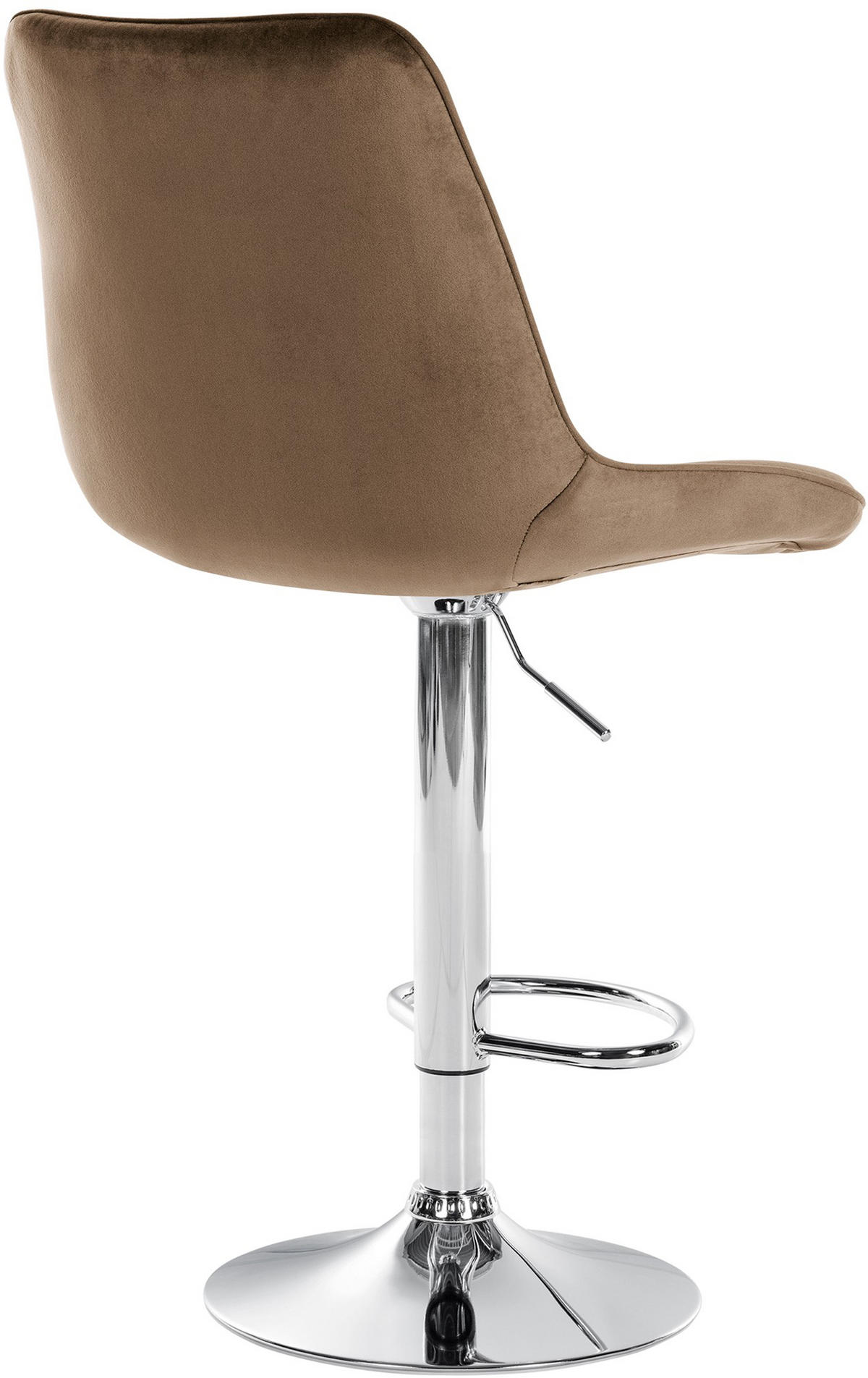 BARHOCKER Tolor Samt chrom braun - Chromfarben/Braun, Textil/Metall (49.5/112/50cm) - TPFLiving