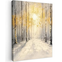 LEINWANDBILD Winter - Abstrakt - Schnee - Natur - Sonne 60x80 cm - Grau, Textil (60/80cm) - MuchoWow