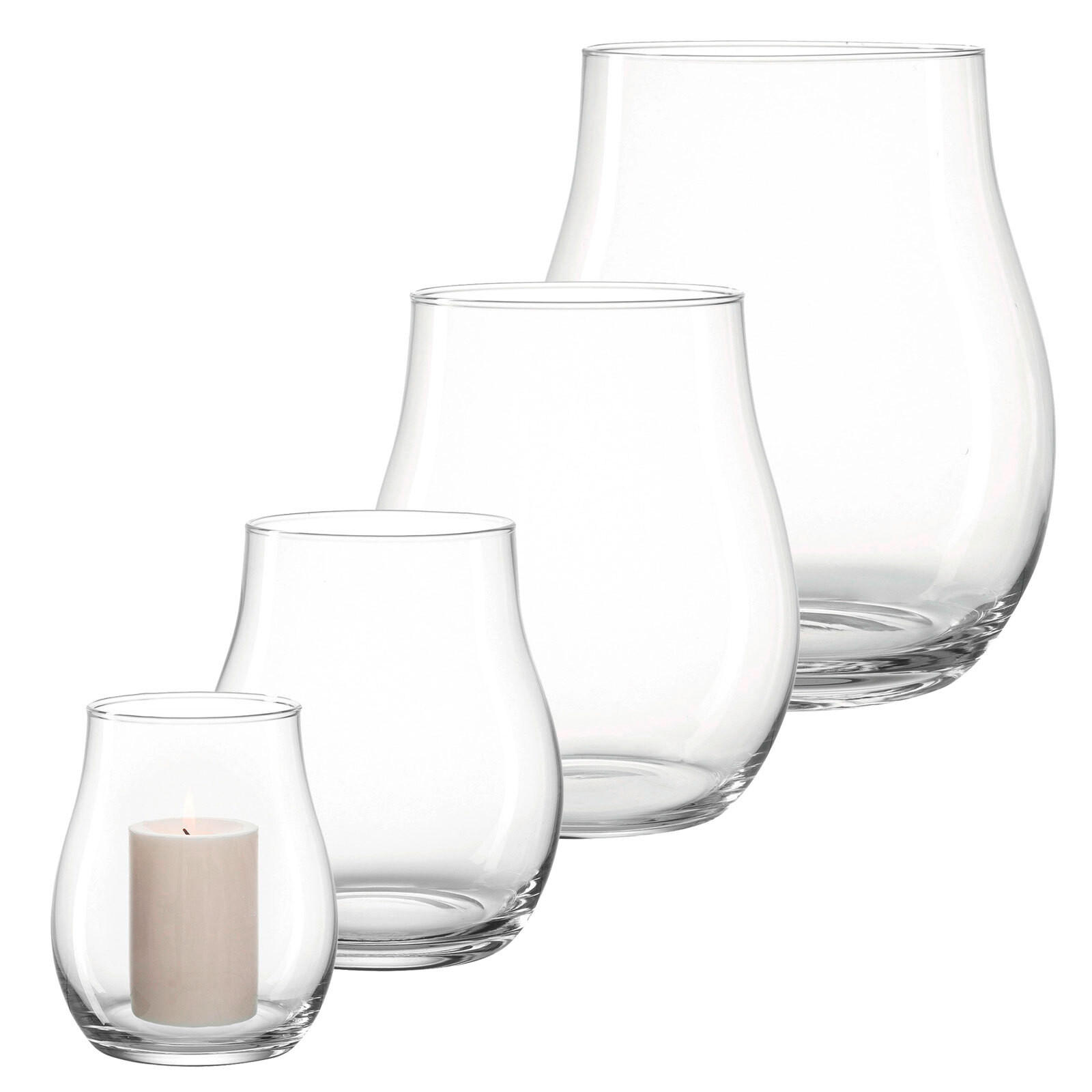 WINDLICHTSET Giardino transparent - Transparent, Glas (1/1/1cm) - Leonardo Living