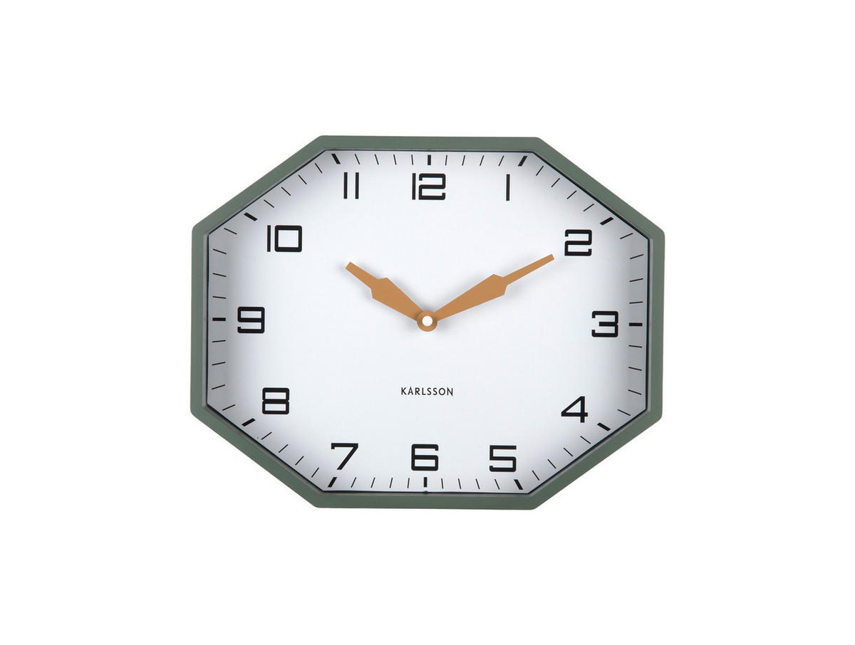 WECKER Modern Factory Octagon Grün 32/32/26 cm - Grün, Kunststoff (32/26/32cm) - Karlsson
