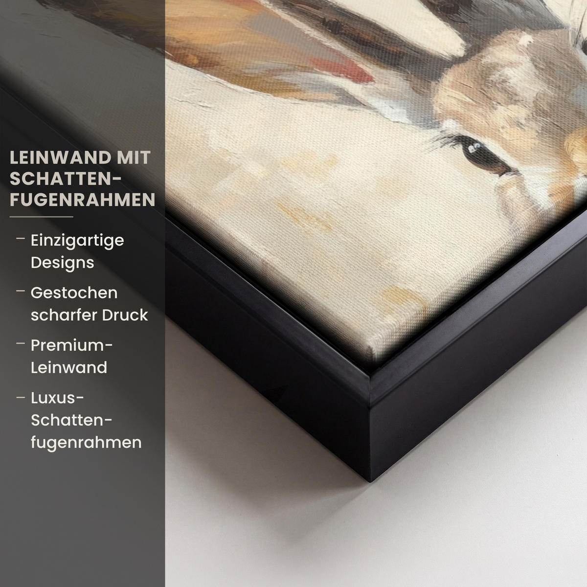 LEINWAND Bilder mit Rahmen - Hase - Ohren - Braun - 20x30 - Beige, Textil (20/30cm) - MuchoWow