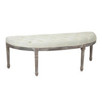 POLSTERBANK Sitzbank Vintage Retro Bettbank mit Knöpfen Samtige Berührung Holz - Beige, Kunststoff (49/49/142cm) - HOMCOM