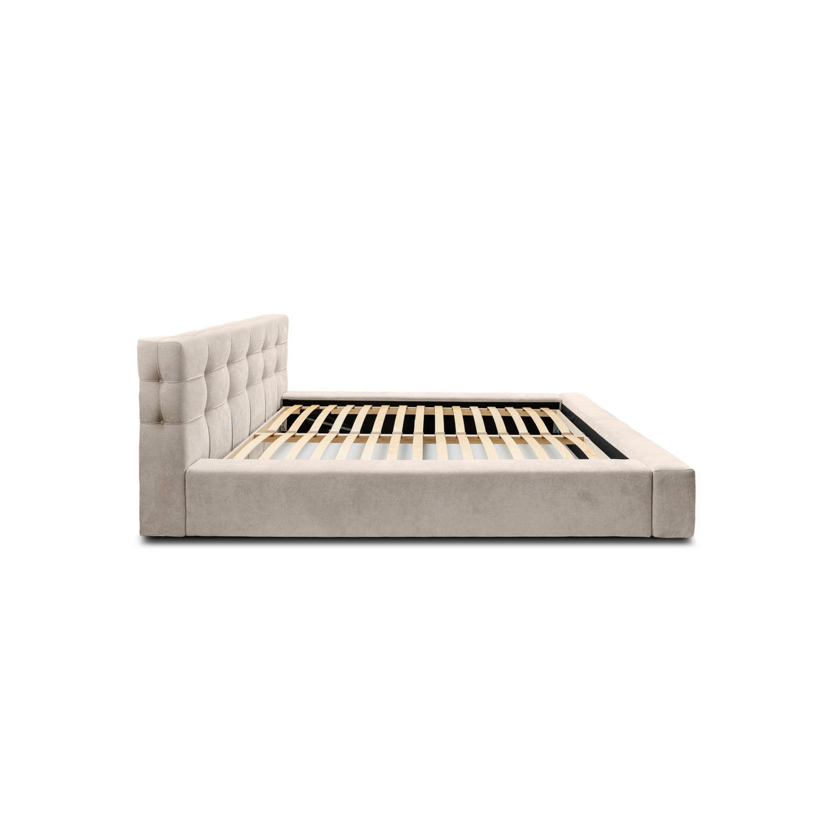 POLSTERBETT aus Velvet Gretta 180x200 cm, Beige - Beige, Textil (180/200cm) - Fedve
