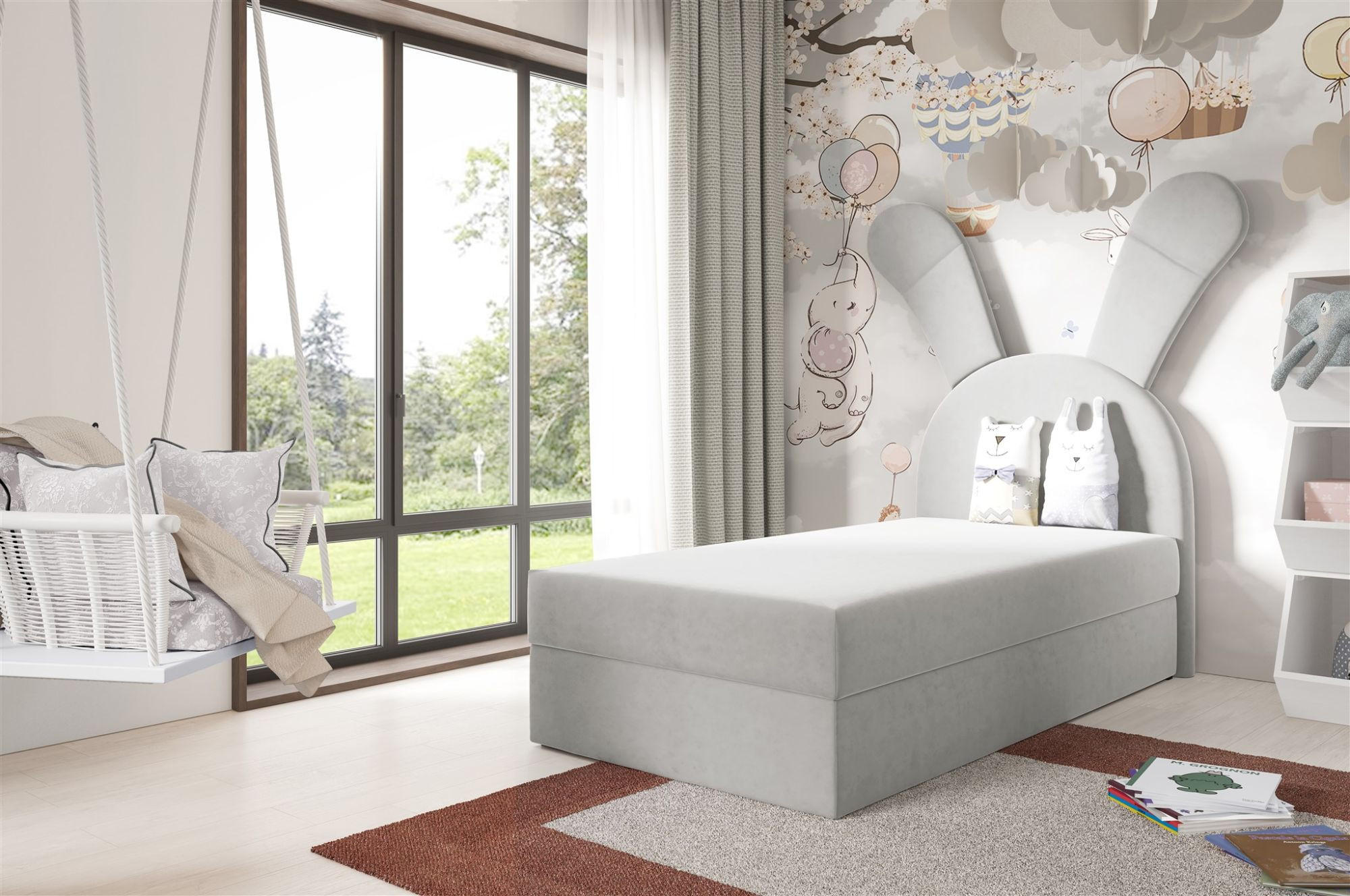 KINDERBETT Polsterbett Matilda - Grau, Holzwerkstoff/Textil (100/200cm) - Fun Möbel