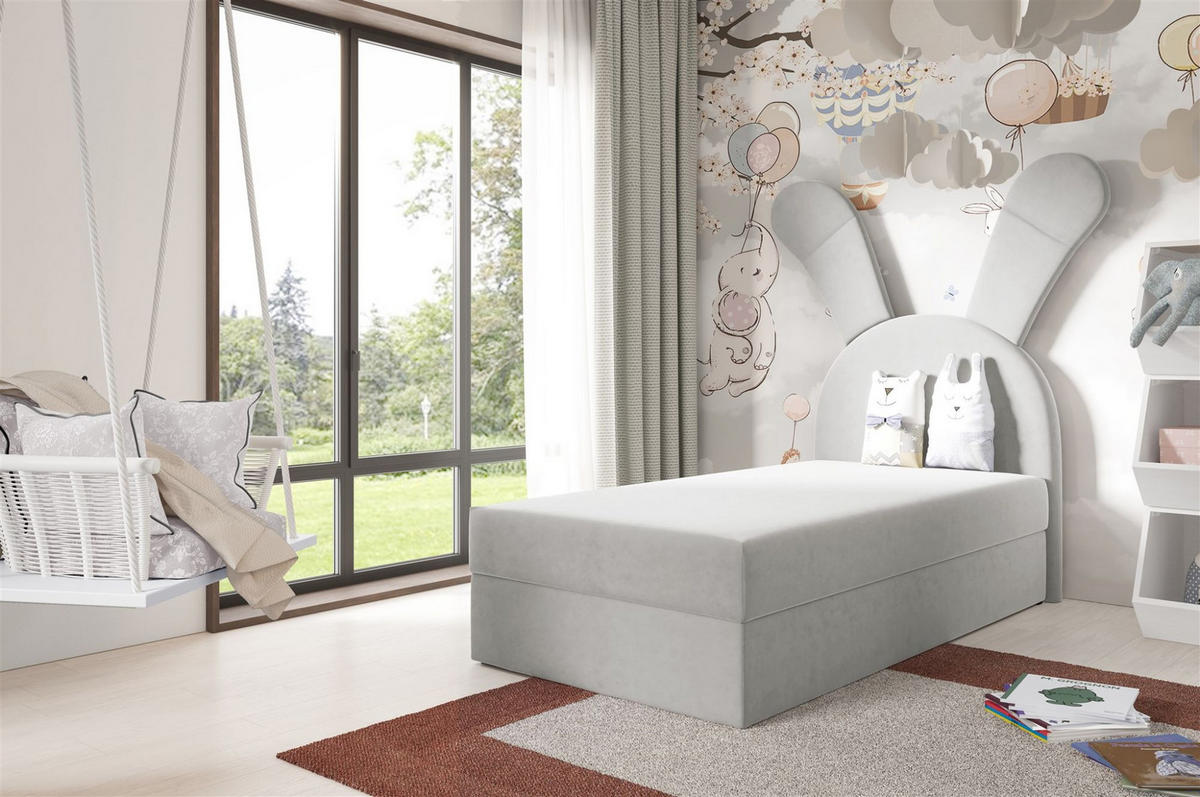 KINDERBETT Polsterbett Matilda - Grau, Holzwerkstoff/Textil (100/200cm) - Fun Möbel