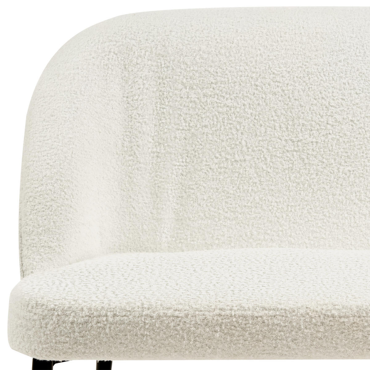 2-SITZER-KÜCHENSOFA Bouclé hellbeige Osby - Beige/Schwarz, Textil (130/85/49cm) - Beliani