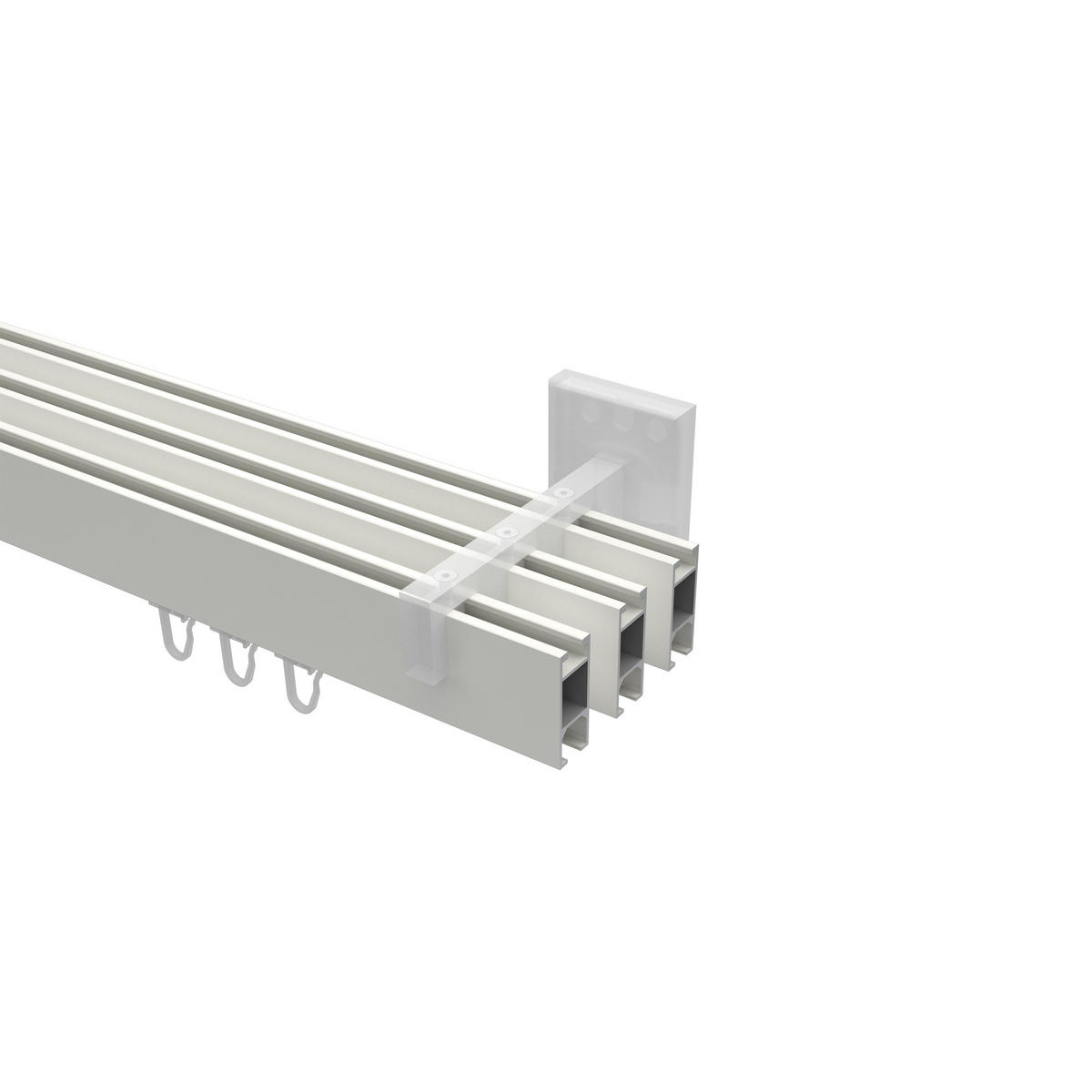 INNENLAUF-GARDINENSTANGEN-SET Smartline Lox 120 cm, 3-läufig, 14x35 mm Weiß - Weiß, Metall (120cm) - INTERDECO