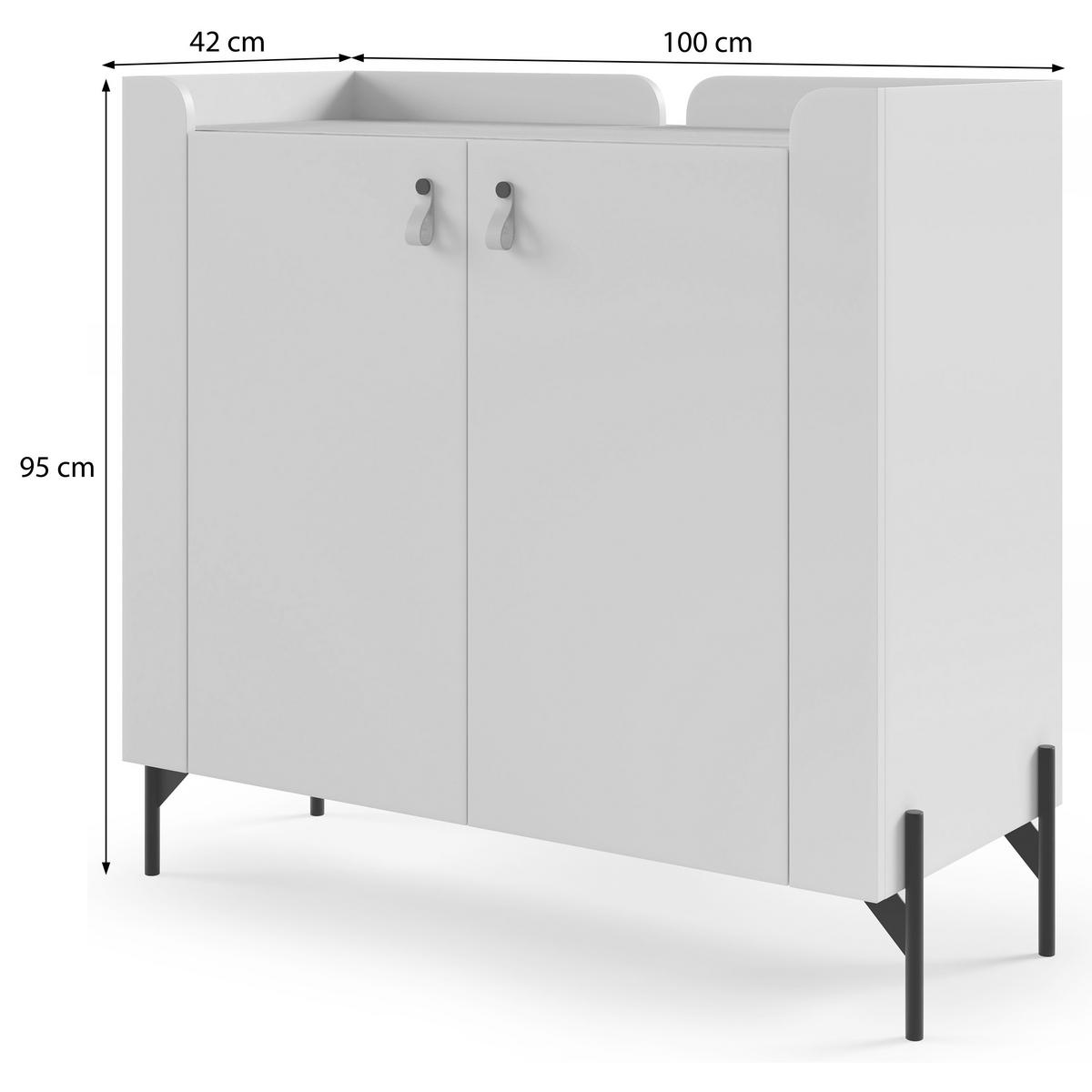 KOMODA Sorella se 2 dveřmi, 100 cm, do studentského pokoje, porcini + dub Mavelie - kapučínová/barva dubu, kov/kompozitní dřevo (100/95/42cm) - Beautysofa