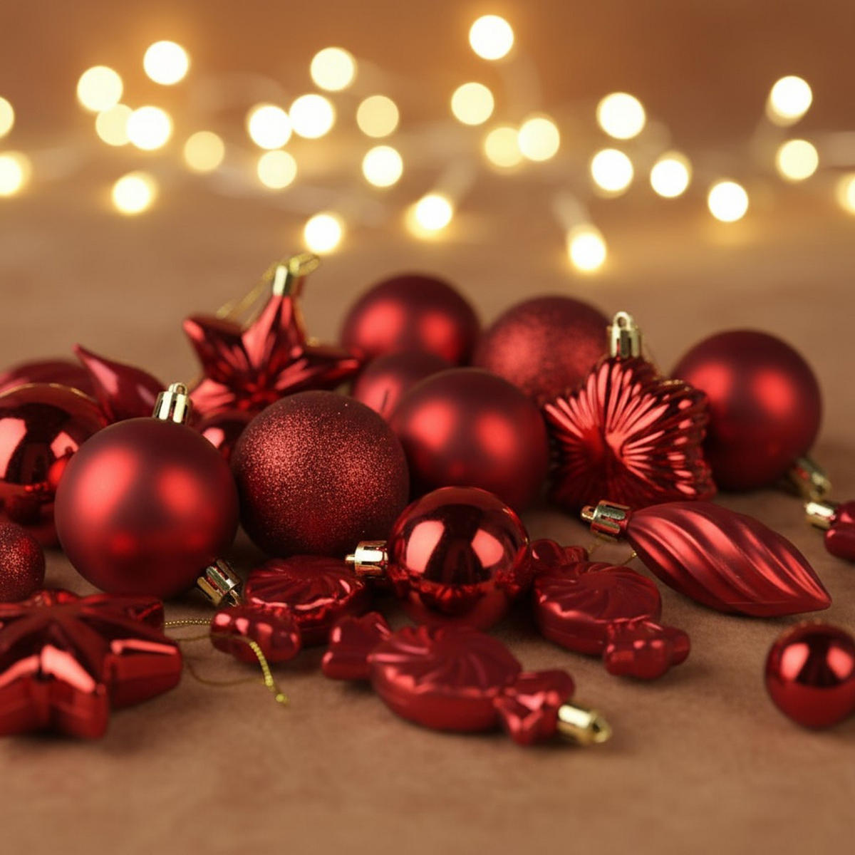 CHRISTBAUMSCHMUCK Set 32-teilig - Rot, Kunststoff (6/32.5/24.5cm) - Home Styling Collection