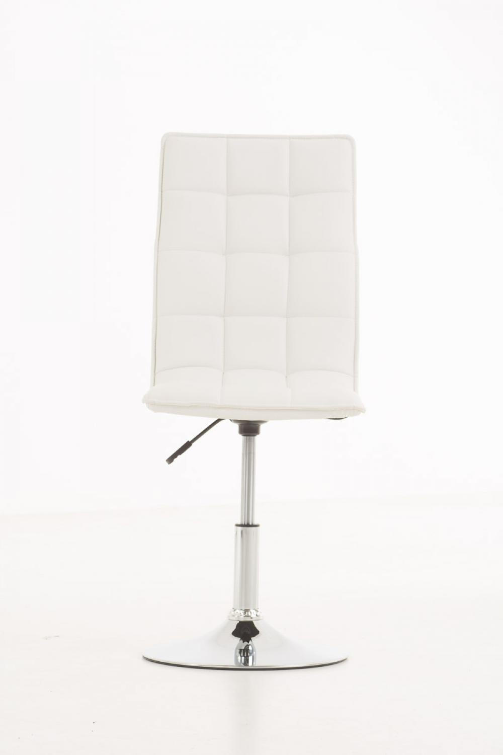 DREHSTUHL Lederlook weiß - Chromfarben/Weiß, Textil/Metall (43/90/56cm) - CLP