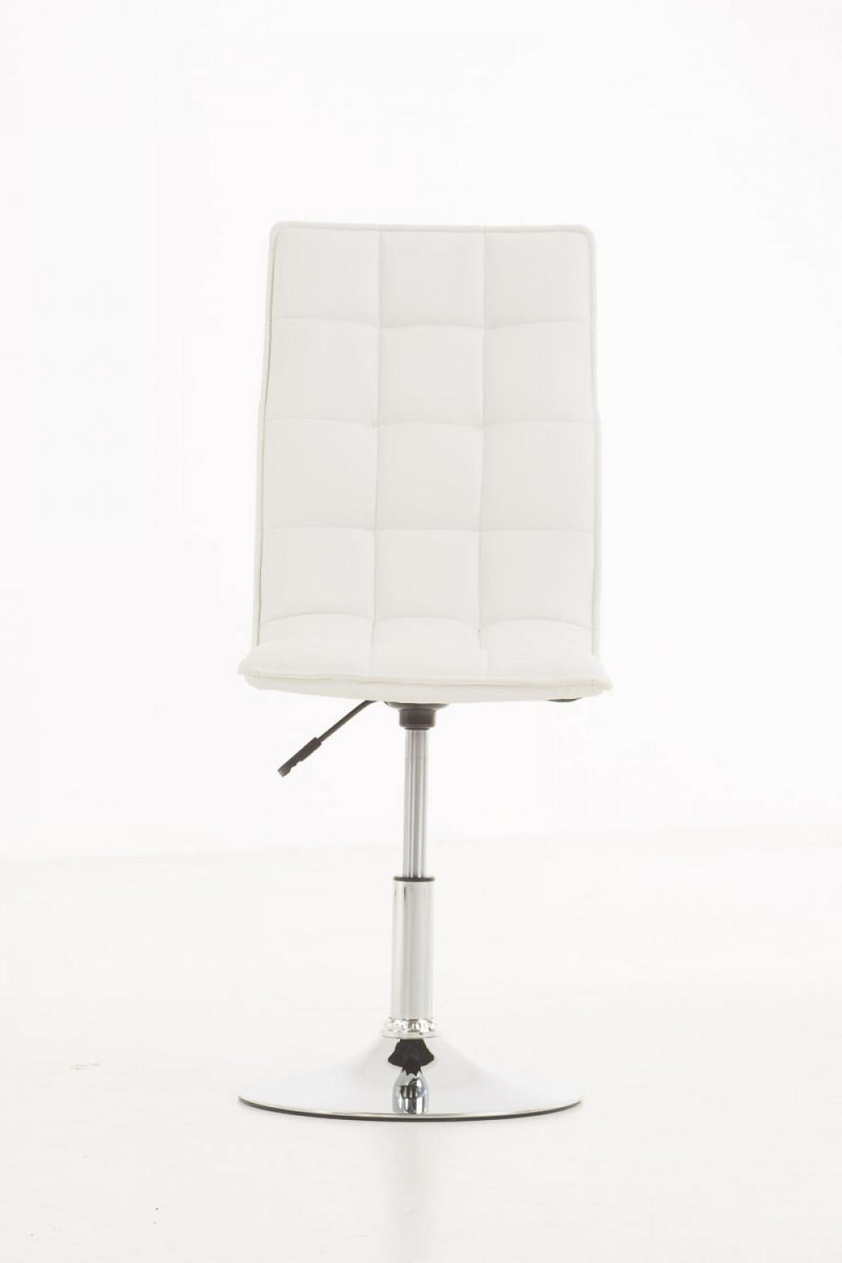 DREHSTUHL Lederlook weiß - Chromfarben/Weiß, Textil/Metall (43/90/56cm) - CLP
