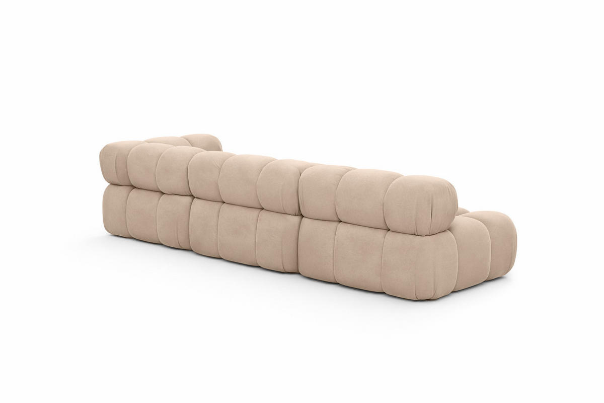 ECKSOFA L-Form Modulare, Veloursstoff Salvador, Beige, Links, Selia - Beige, Holz (285/160cm) - Kaiser Möbel