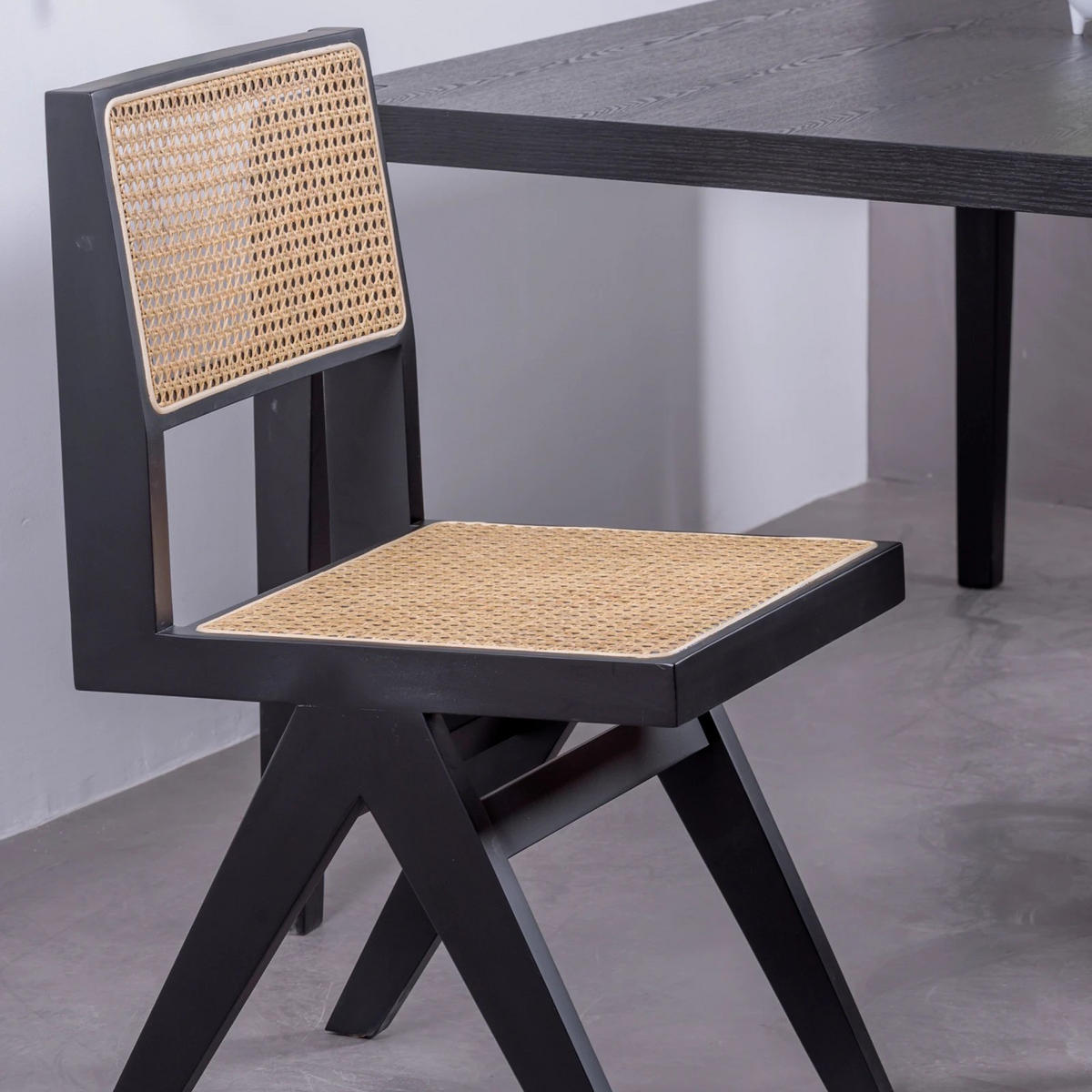 STUHL Holz Schwarz - Schwarz, Holz (44/83/52cm) - Nest Dream