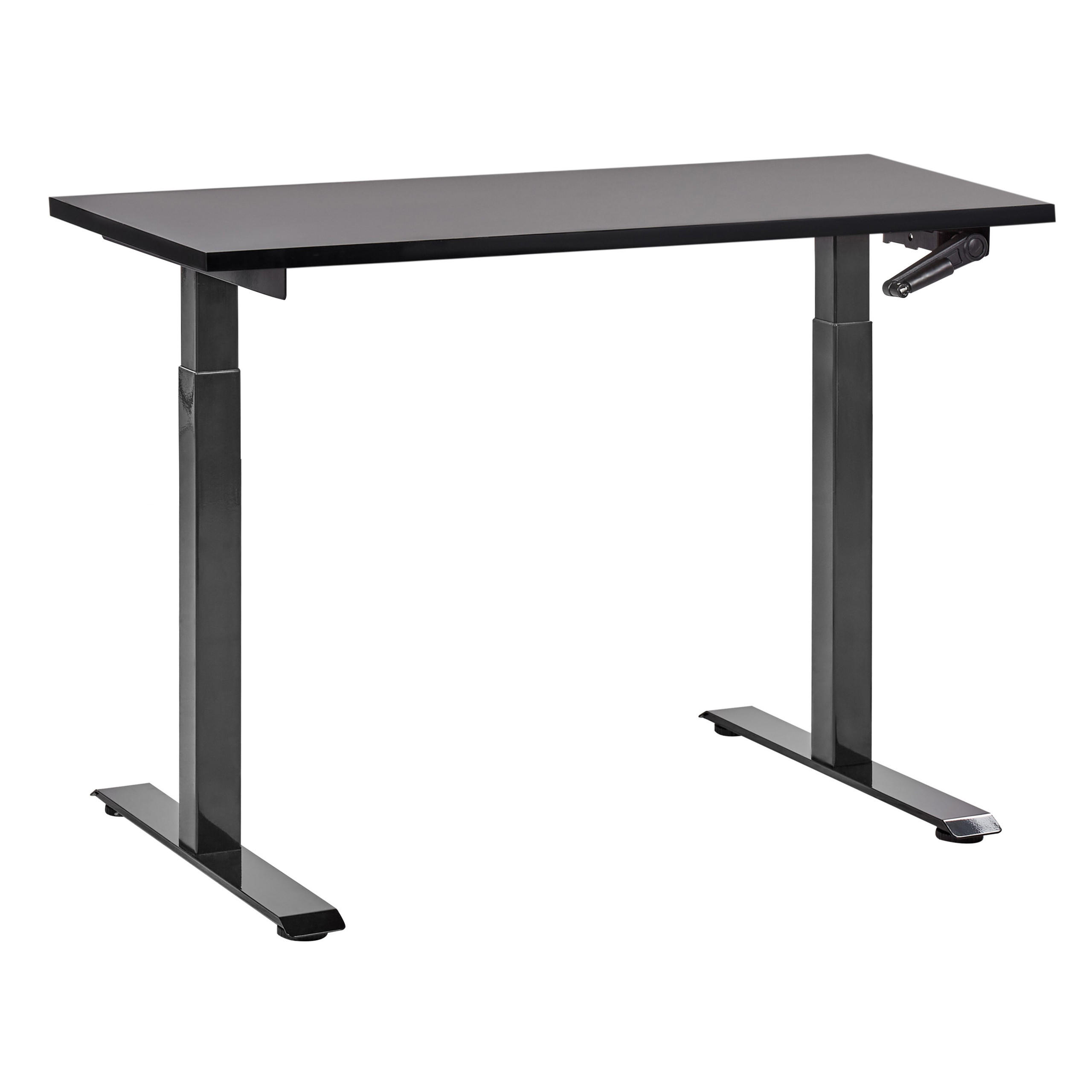 SCHREIBTISCH schwarz 120/72 cm manuell höhenverstellbar Destin III - Schwarz, Holz (72/120/74cm) - Beliani