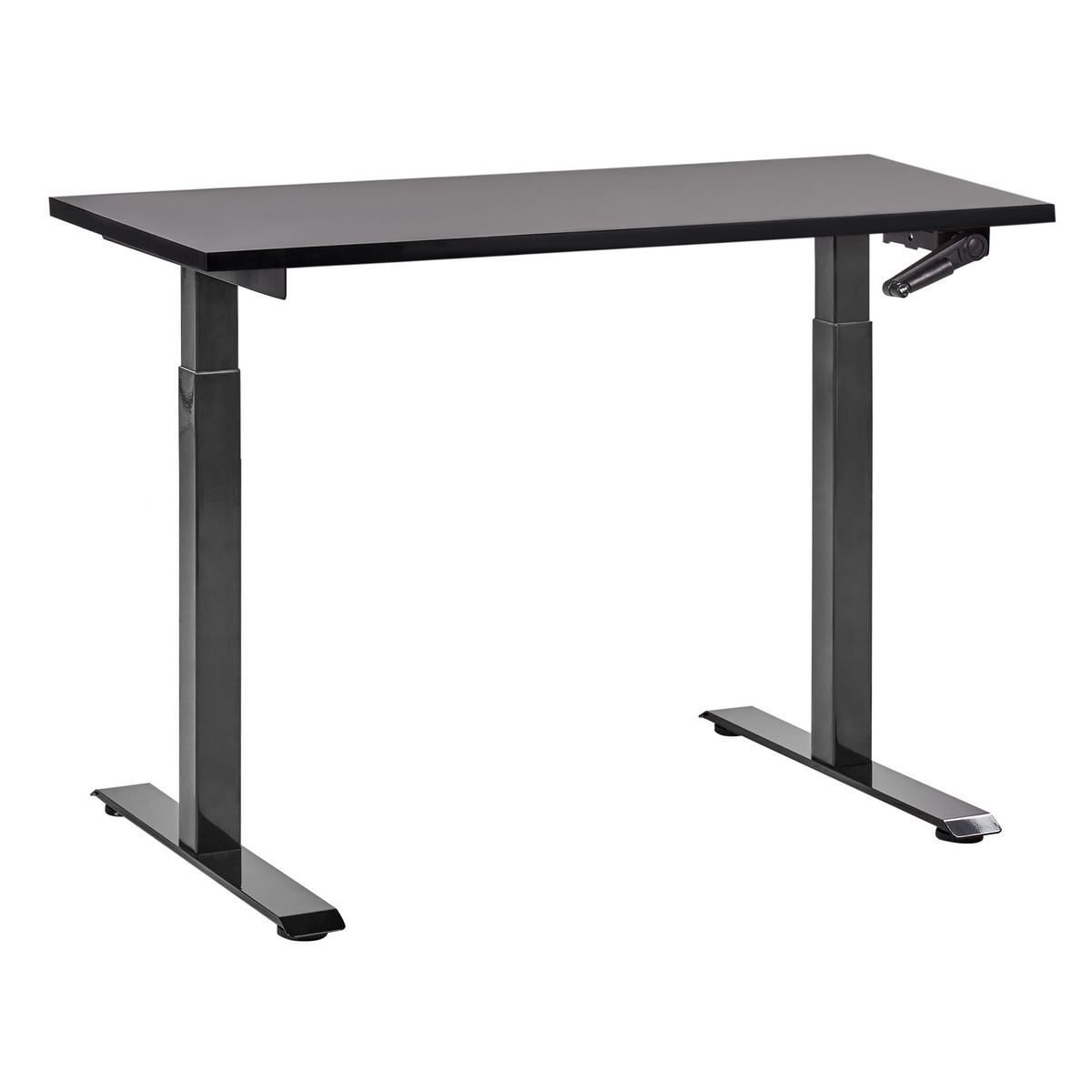 SCHREIBTISCH schwarz 120/72 cm manuell höhenverstellbar Destin III - Schwarz, Holz (72/120/74cm) - Beliani