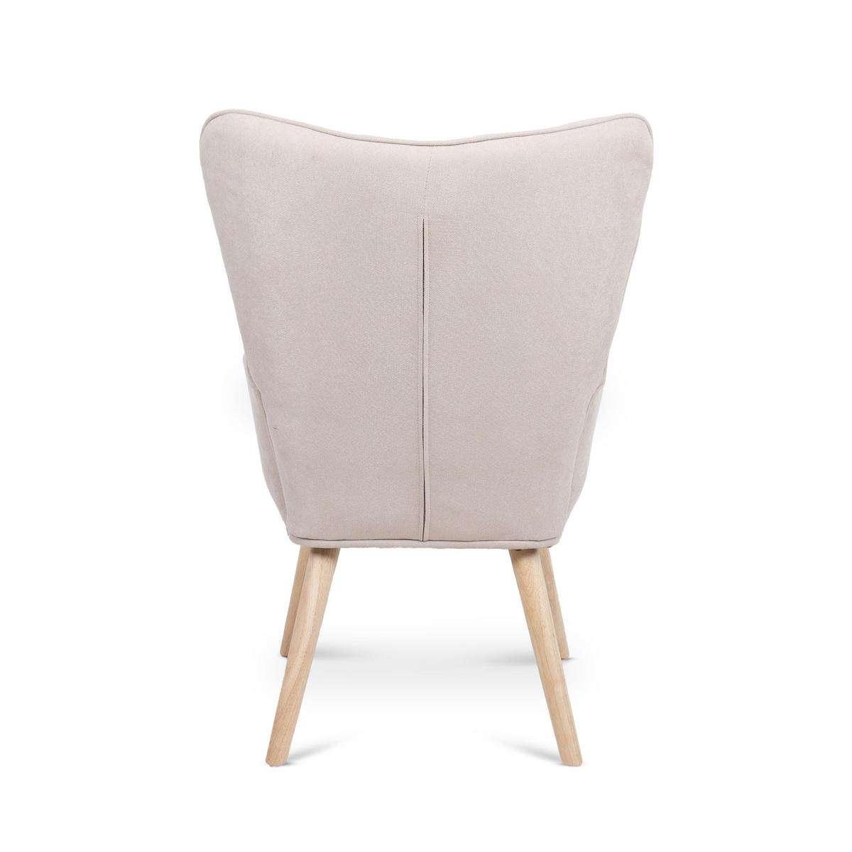 SESSEL Stella Skandinavischer aus beigem Stoff mit Nähten - Beige/Creme, Holz/Holzwerkstoff (67/102/73.5cm) - Sicaan