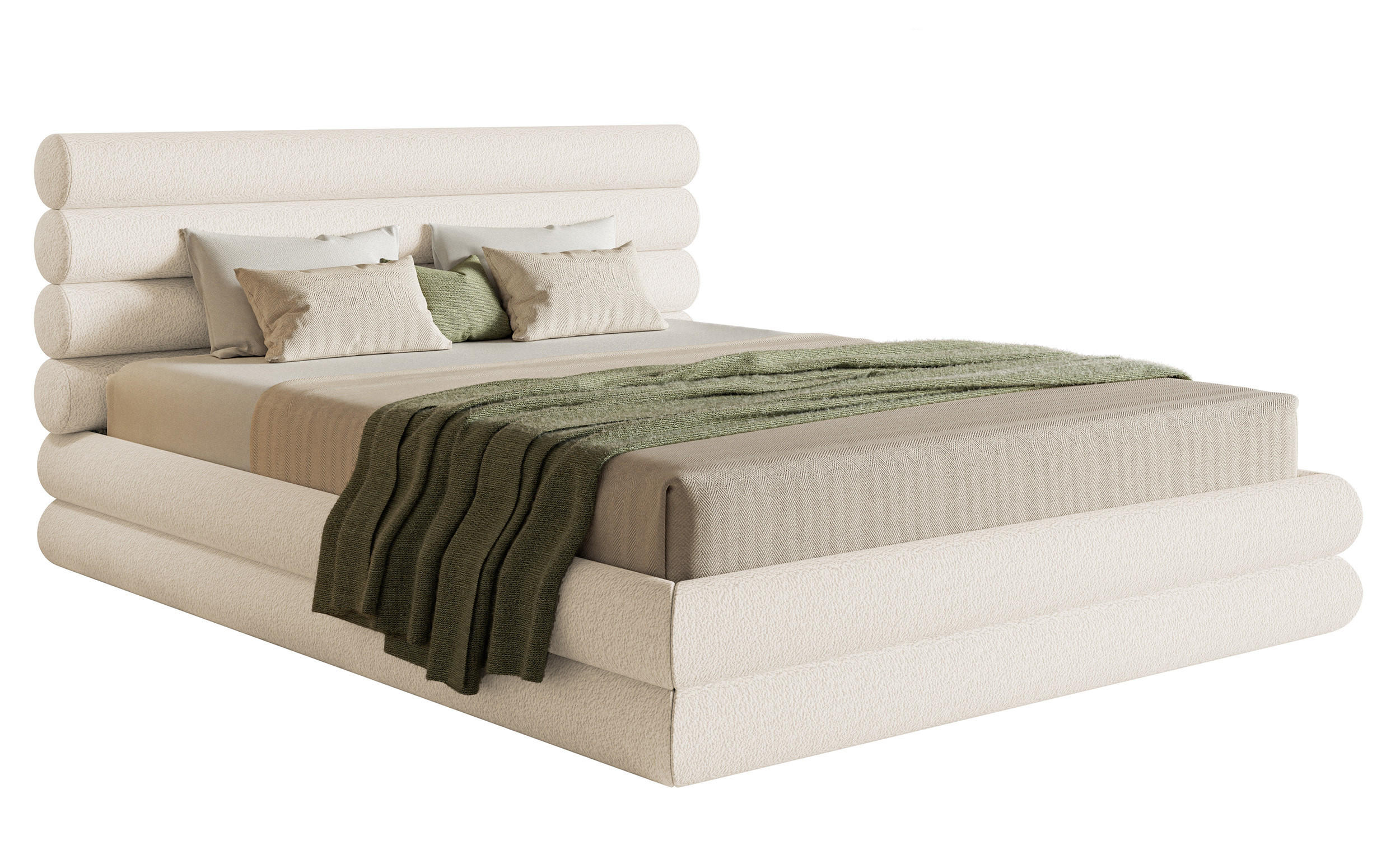 POLSTERBETT Buffalino Cremeweiß Boucle 180/200 cm - Creme, Kunststoff/Textil (180/200cm) - Selsey