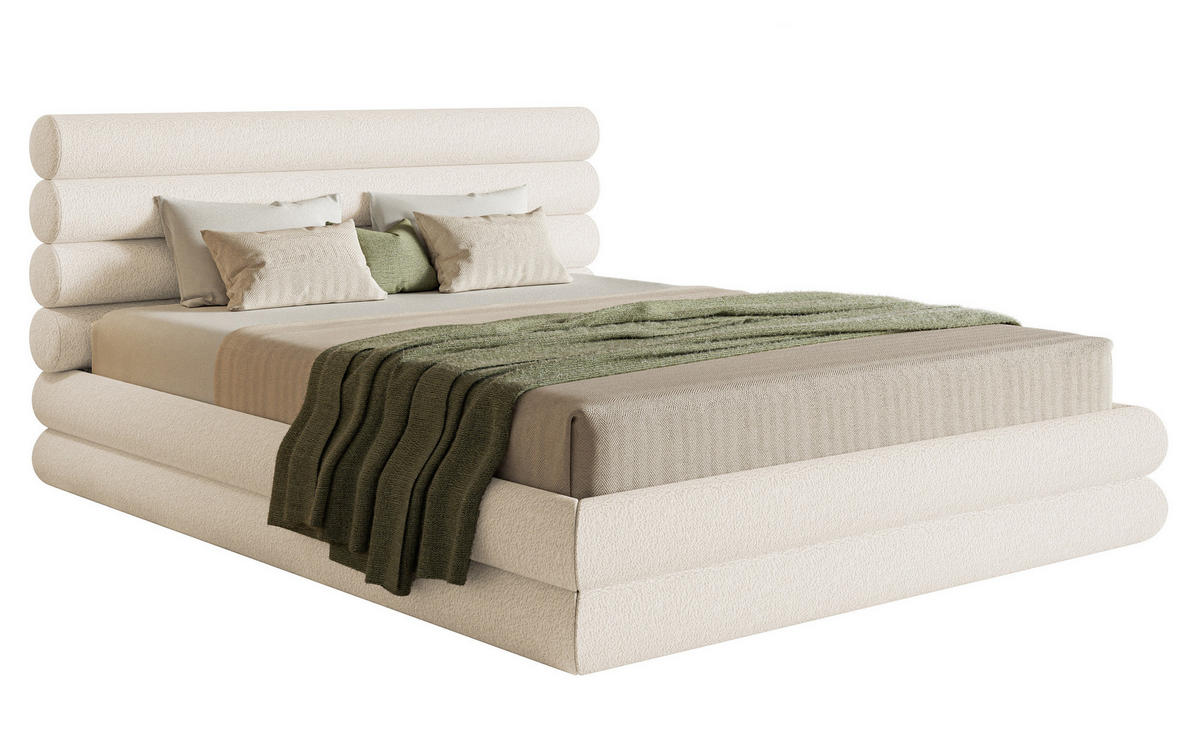 POLSTERBETT Buffalino Cremeweiß Boucle 180/200 cm - Creme, Kunststoff/Textil (180/200cm) - Selsey