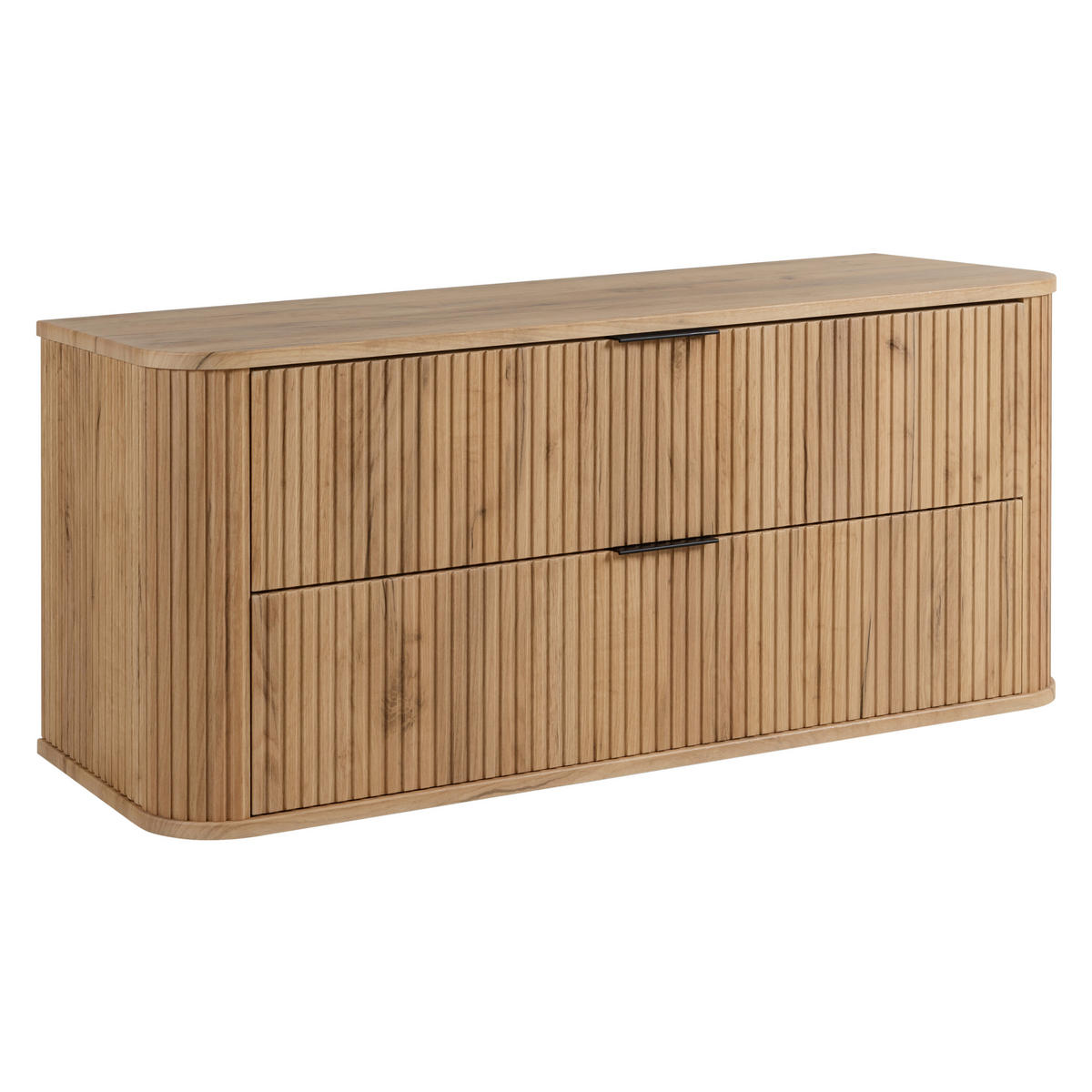 BADEZIMMERSCHRANK, Gold Craft Eiche, Schwarze Griffe, 41,5 x 120 x 51,7 cm - Eichefarben/Schwarz, Holzwerkstoff/Kunststoff (120/51.7/41.5cm) - 3XE LIVING