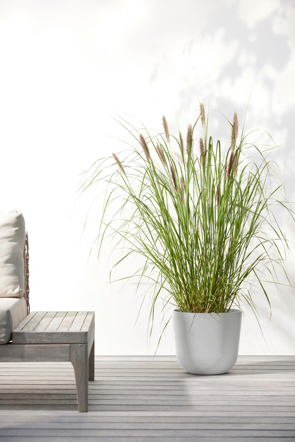 BLUMENTOPF mit Wasserreservoir Oslo 25/21,4 cm Hellgrau - Hellgrau, Kunststoff (25/21.4cm) - Ecopots