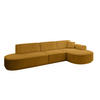 ECKSOFA Ottomane Rechts MARI-L2 - 317x163x81 cm Senfgelb Cord - Gelb/Schwarz, Holzwerkstoff/Kunststoff (317/163cm) - ALTDECOR