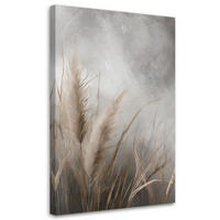 WANDBILD gras natur botanik - Grau, Textil (40/60cm) - Feeby