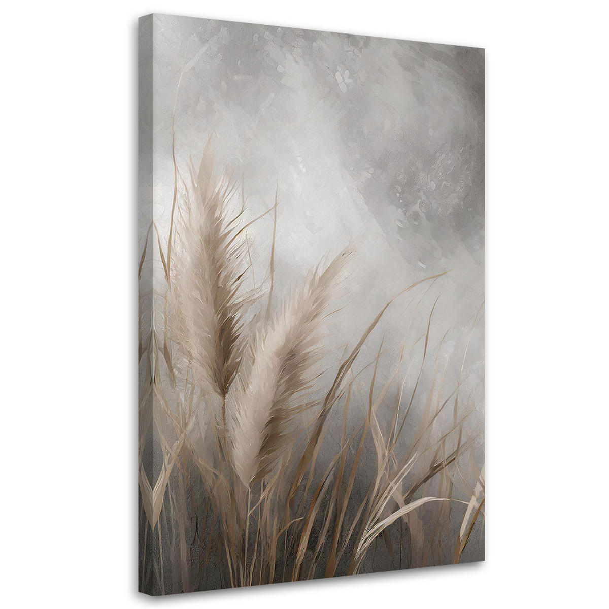 WANDBILD gras natur botanik - Grau, Textil (40/60cm) - Feeby