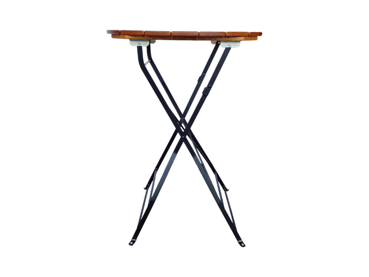 STEHTISCH WALDKRONE 110x80x80cm Ø80cm Klappbar Eschenholz Schwarz/Braun - Braun, Holz (80/80/110cm) - CHEFGASTRO