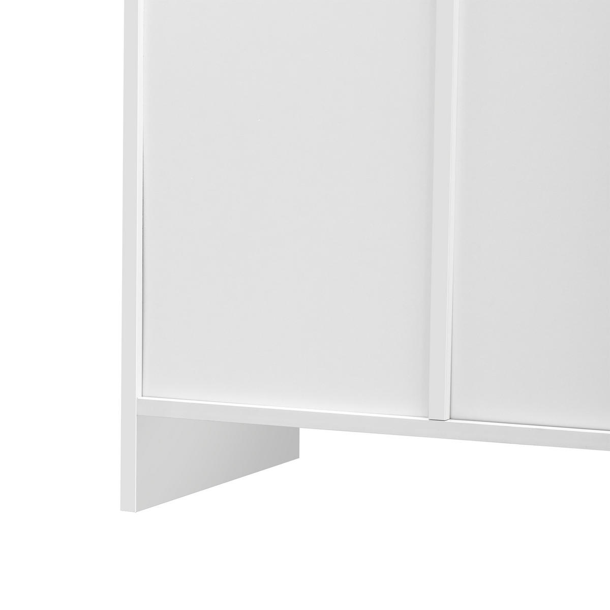 SIDEBOARD mit zwei Schubladen weiß-holzfarben 120×37×80 cm aus MDF - Weiß, Holzwerkstoff (120/80/37cm) - Luhomfu