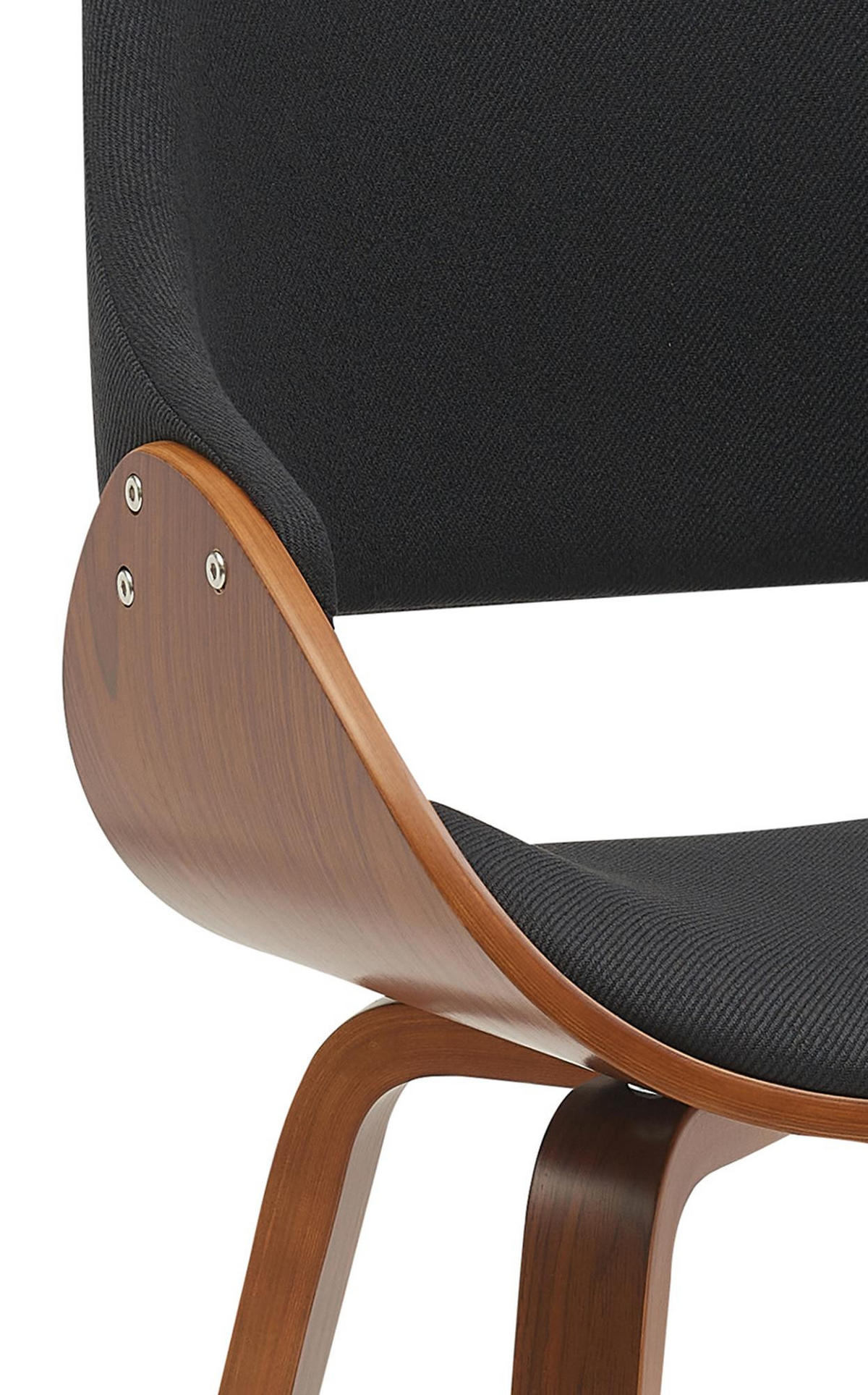 ESSZIMMERSTUHL Stoff walnuss/schwarz - Walnussfarben/Schwarz, Holz/Textil (52/86/54cm) - CLP
