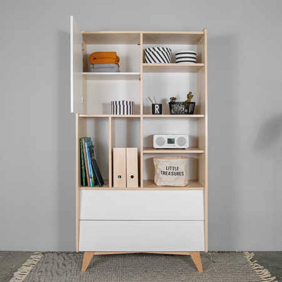 KINDERREGAL SoSixty - Grau, Holzwerkstoff (100/190/44cm) - RAUMHIRSCH FURNITURE