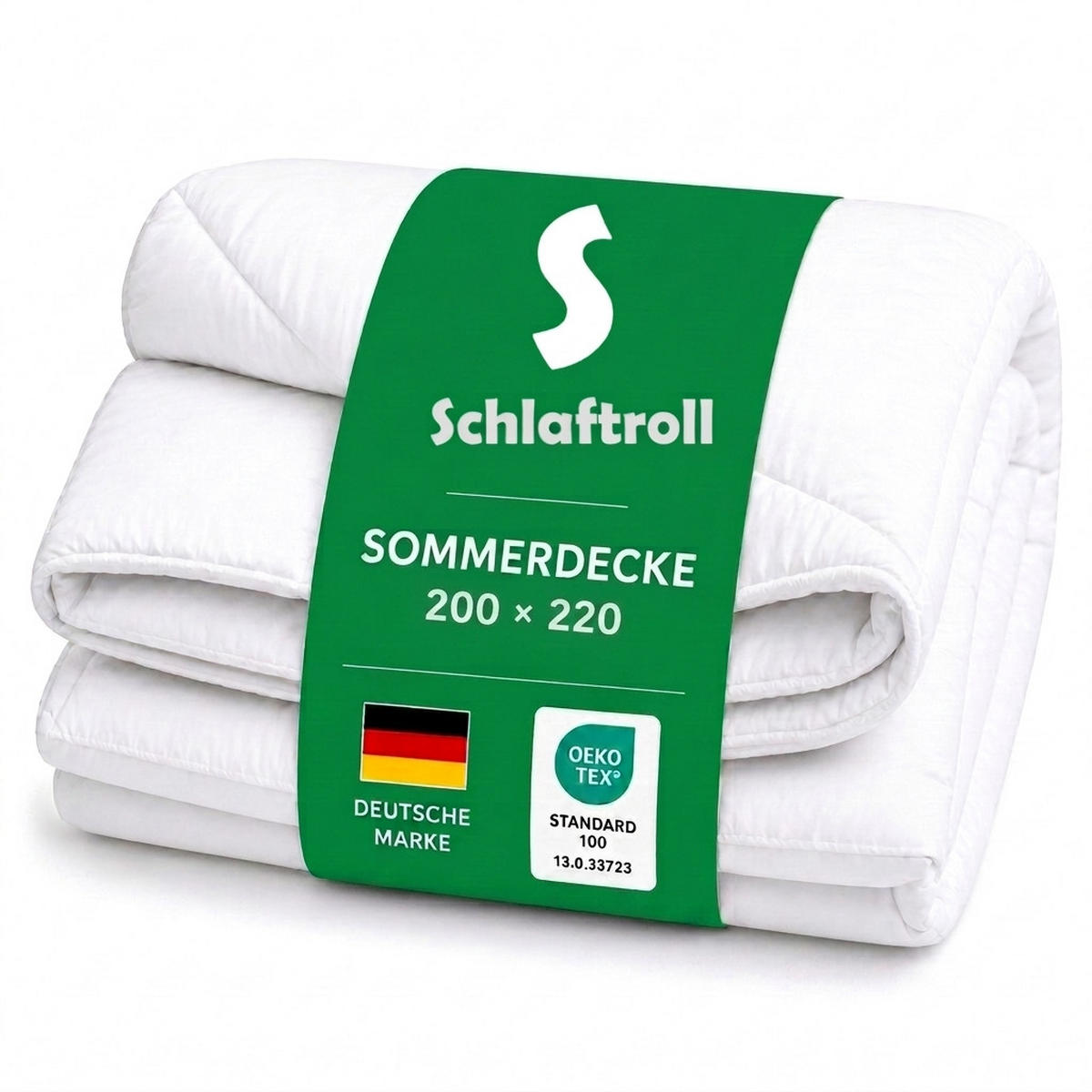 SOMMER Bettdecke 200x220 cm – Leichte Mikrofaser Steppdecke, Atmungsaktiv & Hautfreundlich, Waschbare Sommerdecke in Weiß - Weiß, Textil (200/220cm) - Schlaftroll