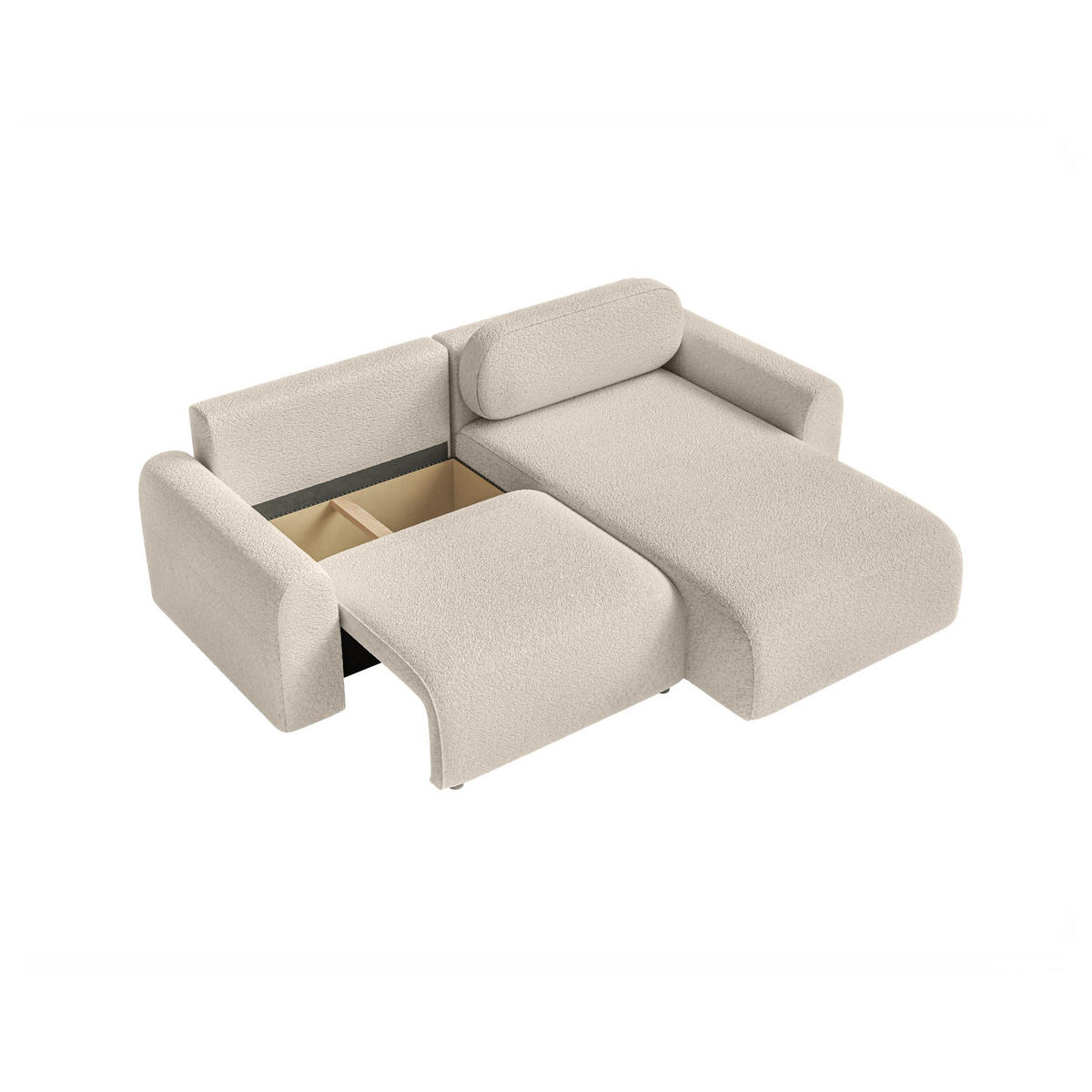 ECKSOFA Lome Mini mit Schlaffunktion, Beige - Beige, Textil (244/165cm) - Fedve