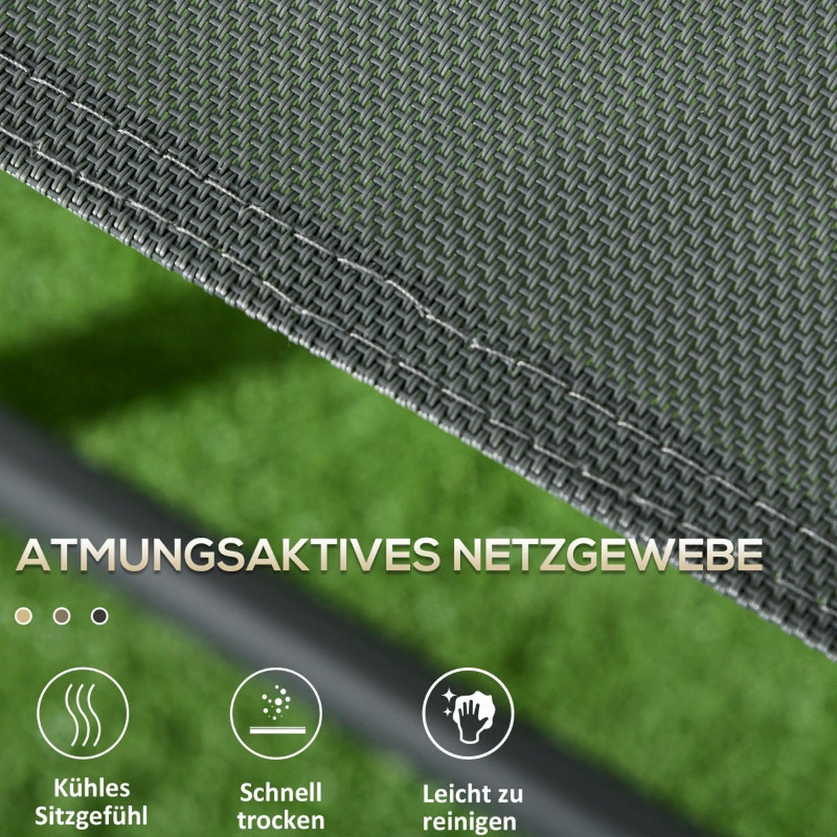 GARTENSETS aus Metall Ø45x50/53,5x64x93cm Dunkelgrau mit Klappdesign - Dunkelgrau, Metall - Modfu