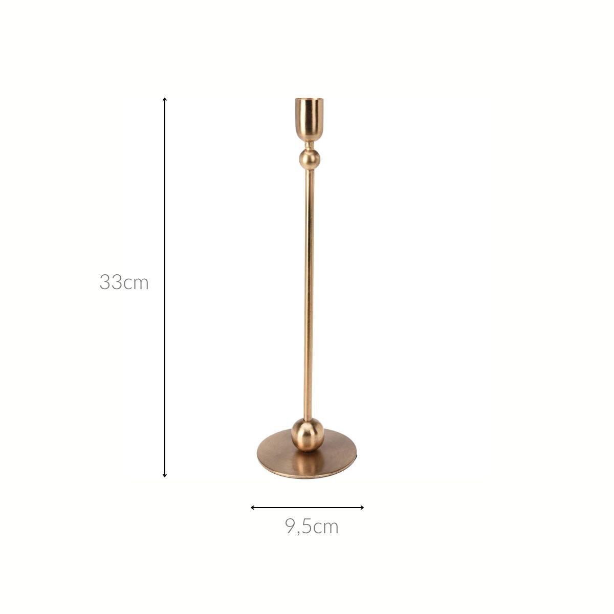 KERZENHALTER Klassiker 33 cm - Goldfarben, Metall (9.5/33/9.5cm) - Home Styling Collection
