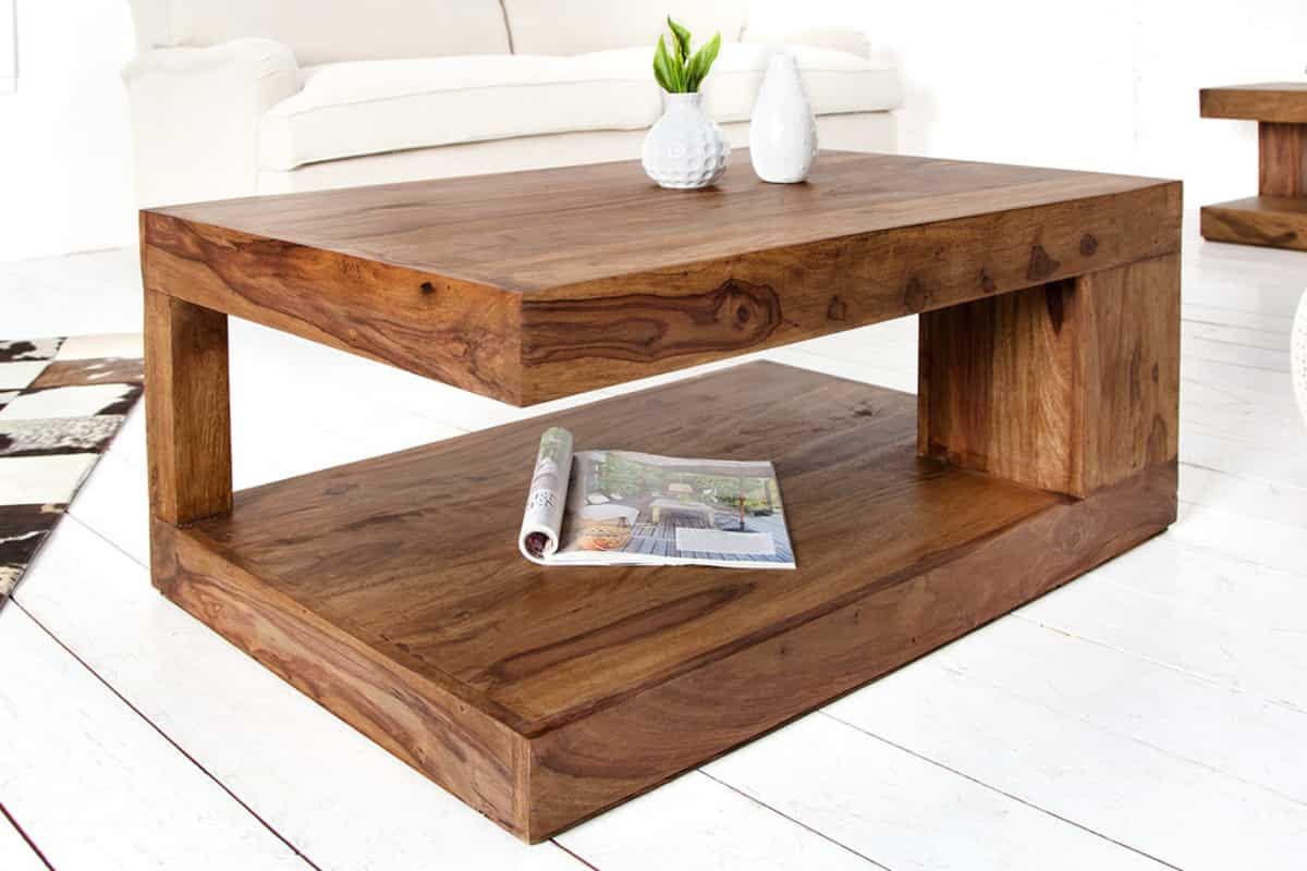 COUCHTISCH GIANT Sheesham rechteckig Natur 90cm - Braun, Holz (60/90/40cm) - riess-ambiente