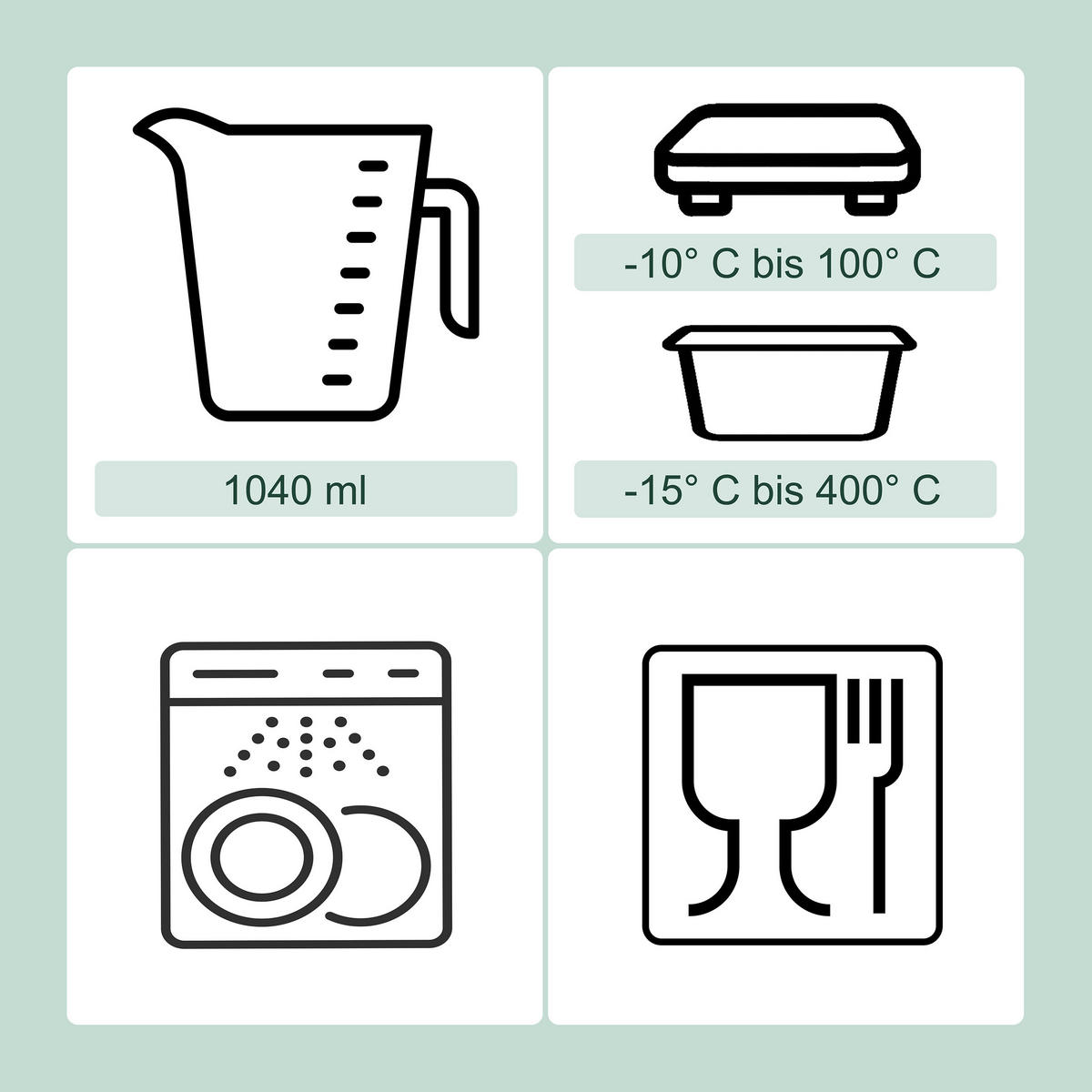 SÚPRAVA sklenených dóz - priehľadné, plast/sklo (20.5/7/16cm) - Relaxdays