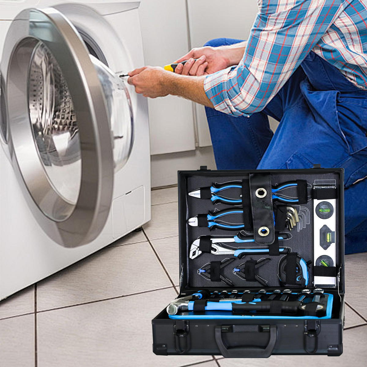 WERKZEUGSET 247 TEILE Kombi-Reparaturwerkzeug, Basis-Set, Blau - Blau, Metall (30/140/40cm) - Novahome