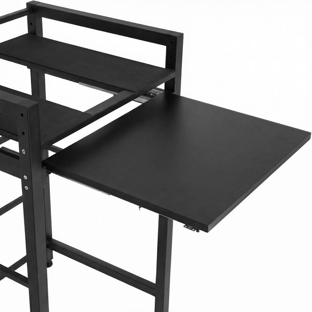 WASCHMASCHINENREGAL Klaus Ausziehboden 73x64x115cm Metall Schwarz Waschmaschinenuntergestell - Schwarz, Metall (73/115/64cm) - DELUKE