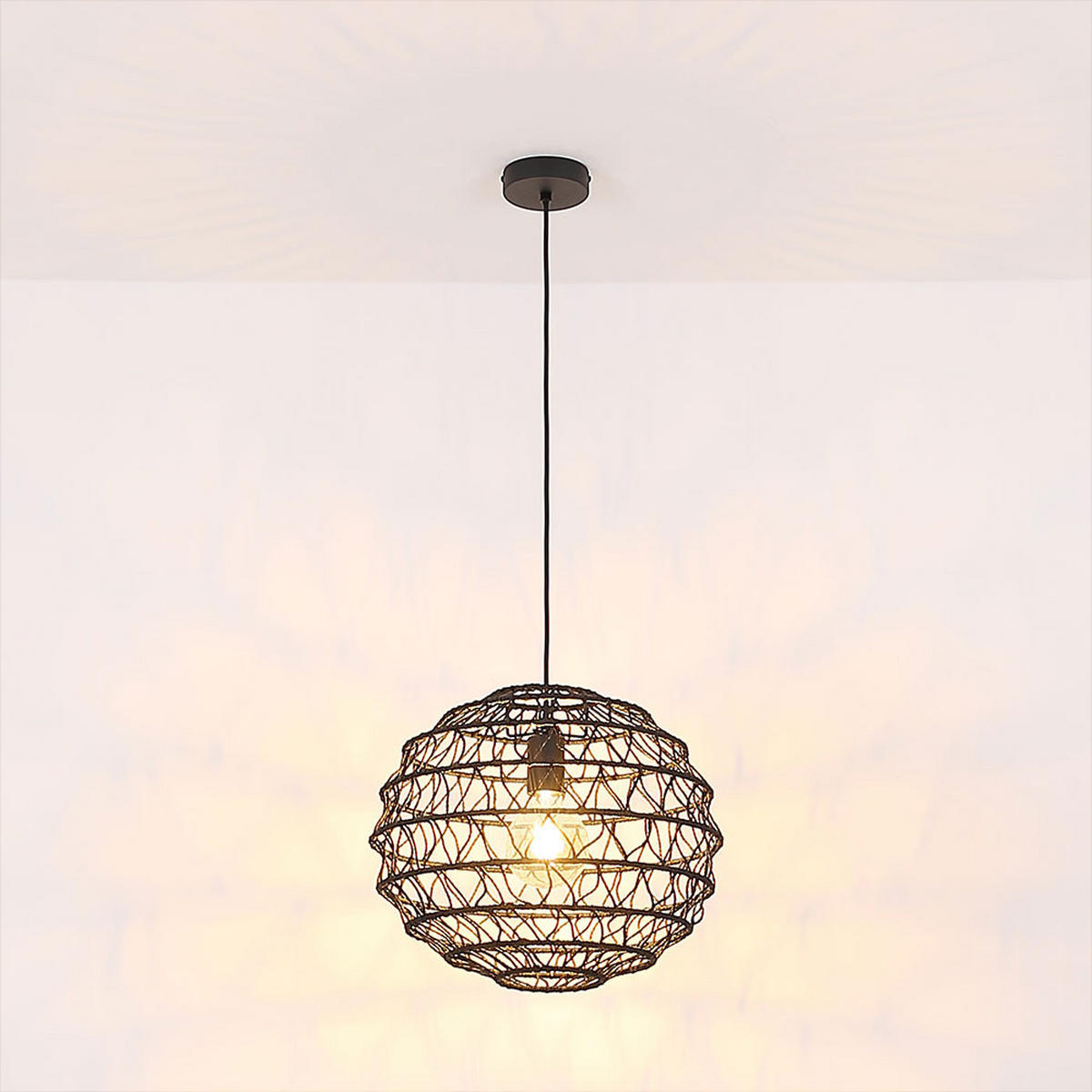 LED HÄNGELEUCHTE Metall Schwarz - Schwarz, Metall (59/59/120cm) - Globo Lighting