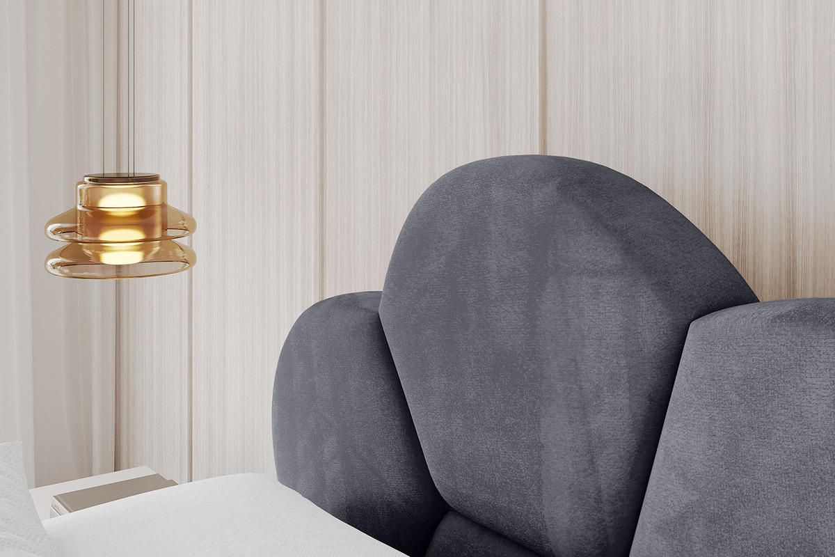 POLSTERBETT mit Bettkasten und Lattenrost, Bett mit Matratze H3/H4 - LANA 120x200 Dunkelgrau - Dunkelgrau, Holzwerkstoff/Textil (120/200cm) - ALTDECOR