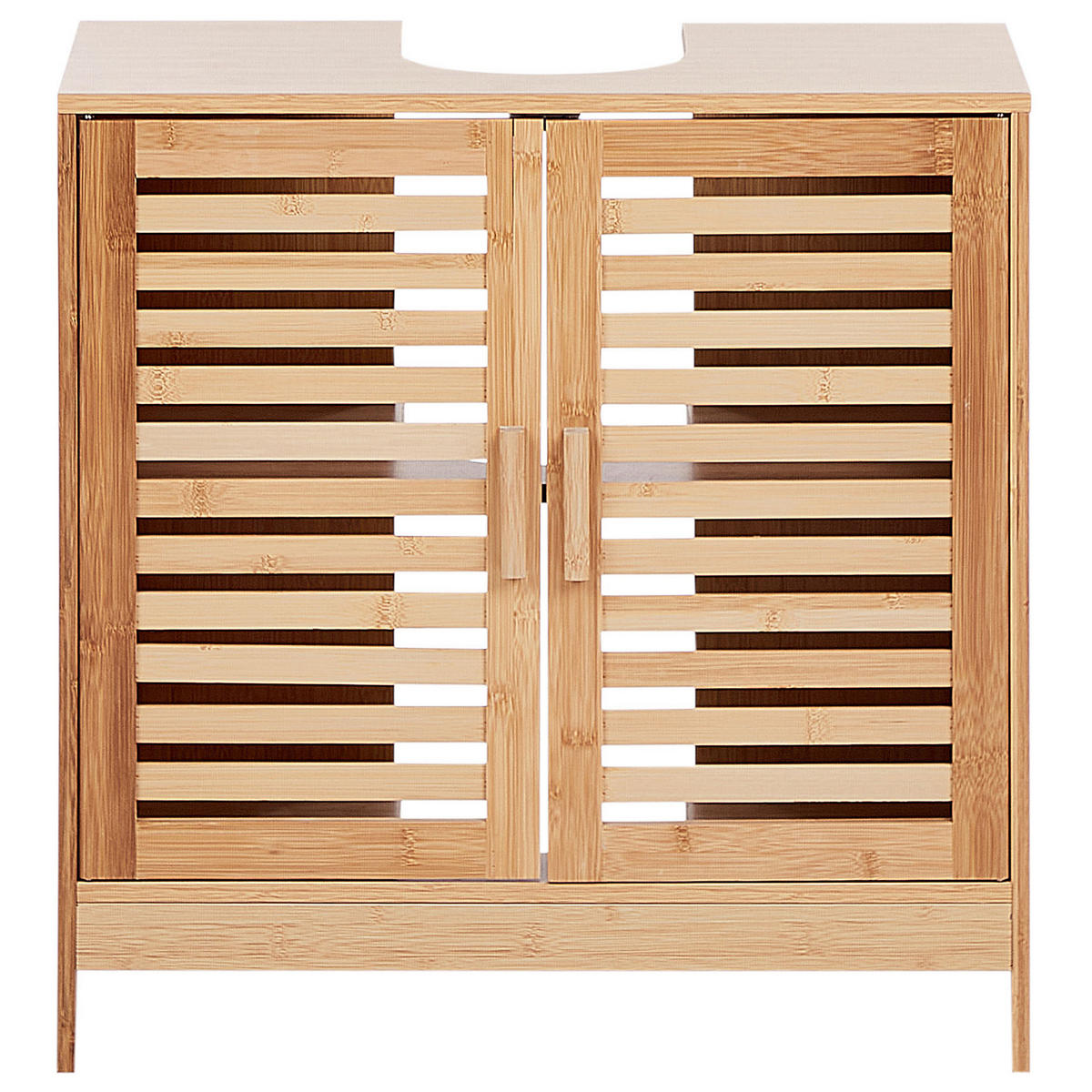 WASCHBECKENUNTERSCHRANK Heller Holzfarbton Missoula - Hellbraun, Holz (60/60/30cm) - Beliani