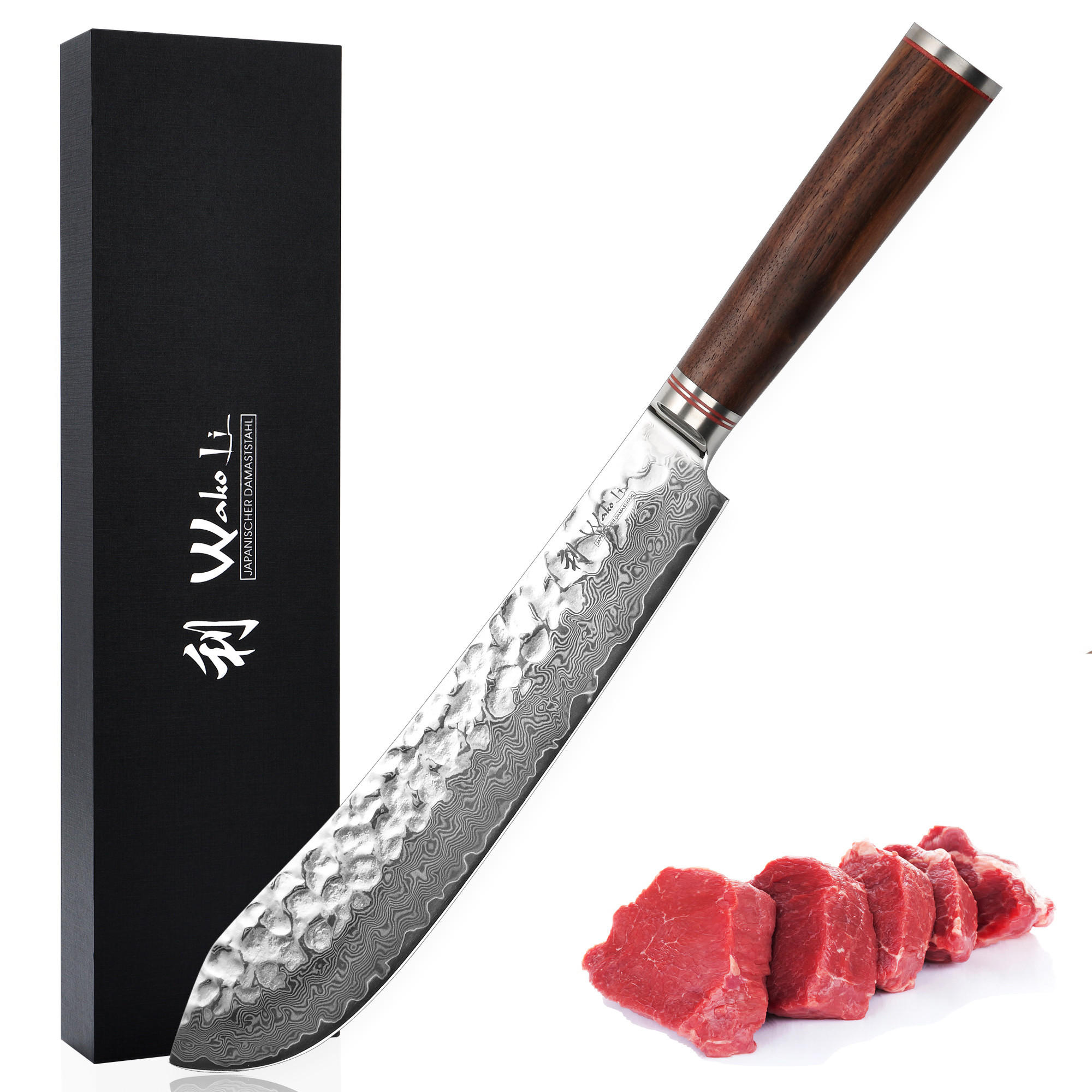 BLOCKMESSER 25 cm - Nussbaumfarben, Holz/Metall (39cm) - Wakoli