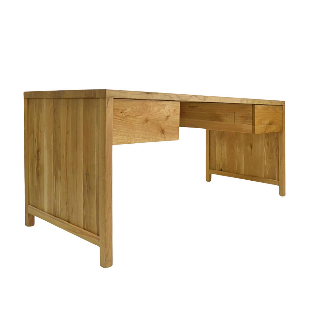 SCHREIBTISCH mit Schubladen aus Massivholz DAVOS II - Eichefarben, Holz (75/170/75cm) - Rawood Furniture