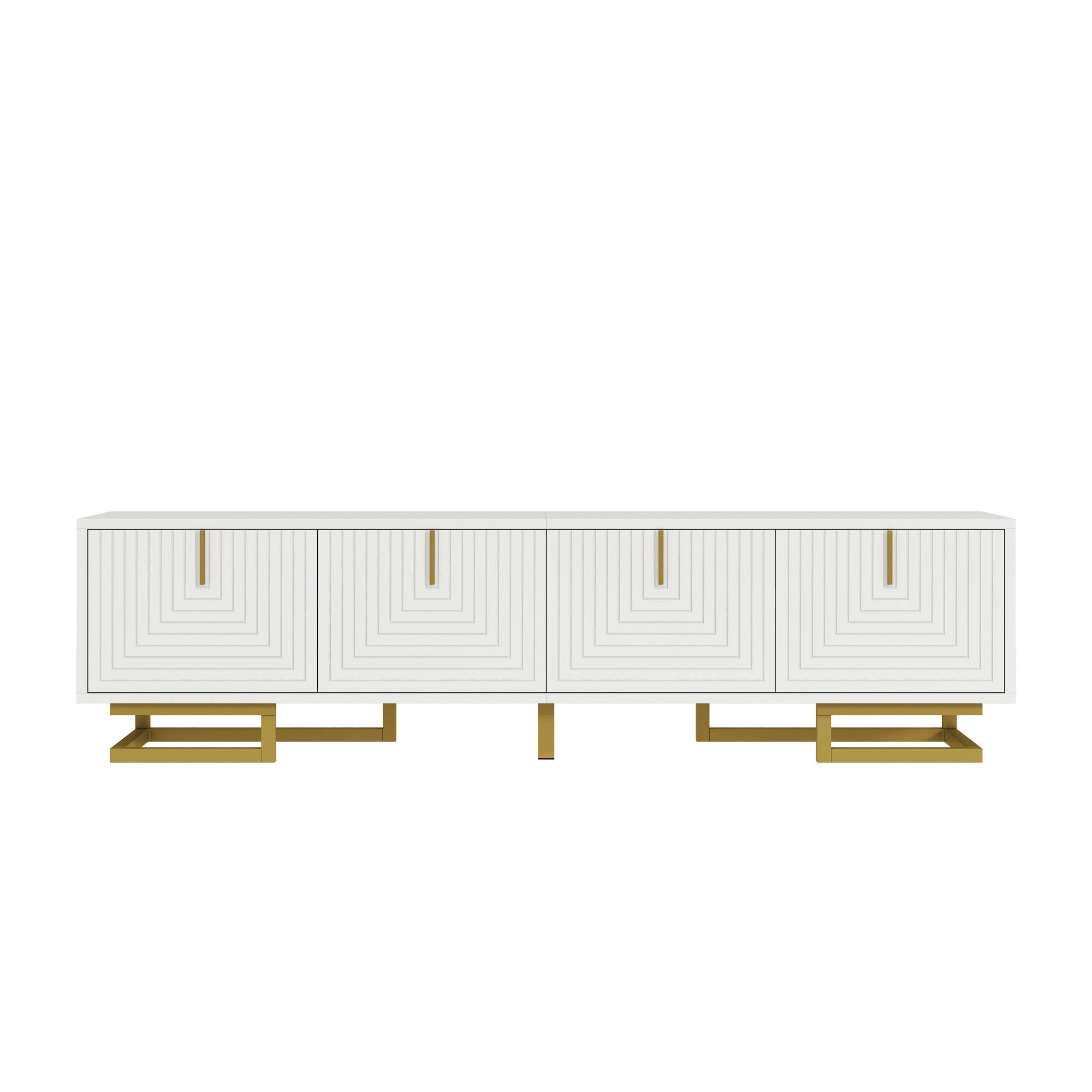 TV-LOWBOARD Weiß 160/38/44.5 cm - Weiß, Holzwerkstoff (160/44.5/38cm) - PANGIVO
