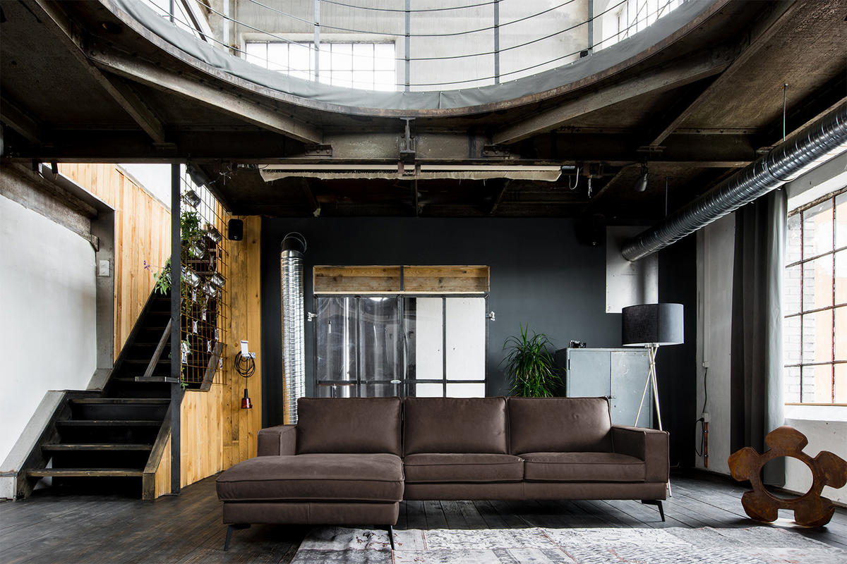 ECKSOFA BLOOM Dunkelbraun Leder - Dunkelbraun/Schwarz, Leder/Metall (276/177cm) - KAWOLA